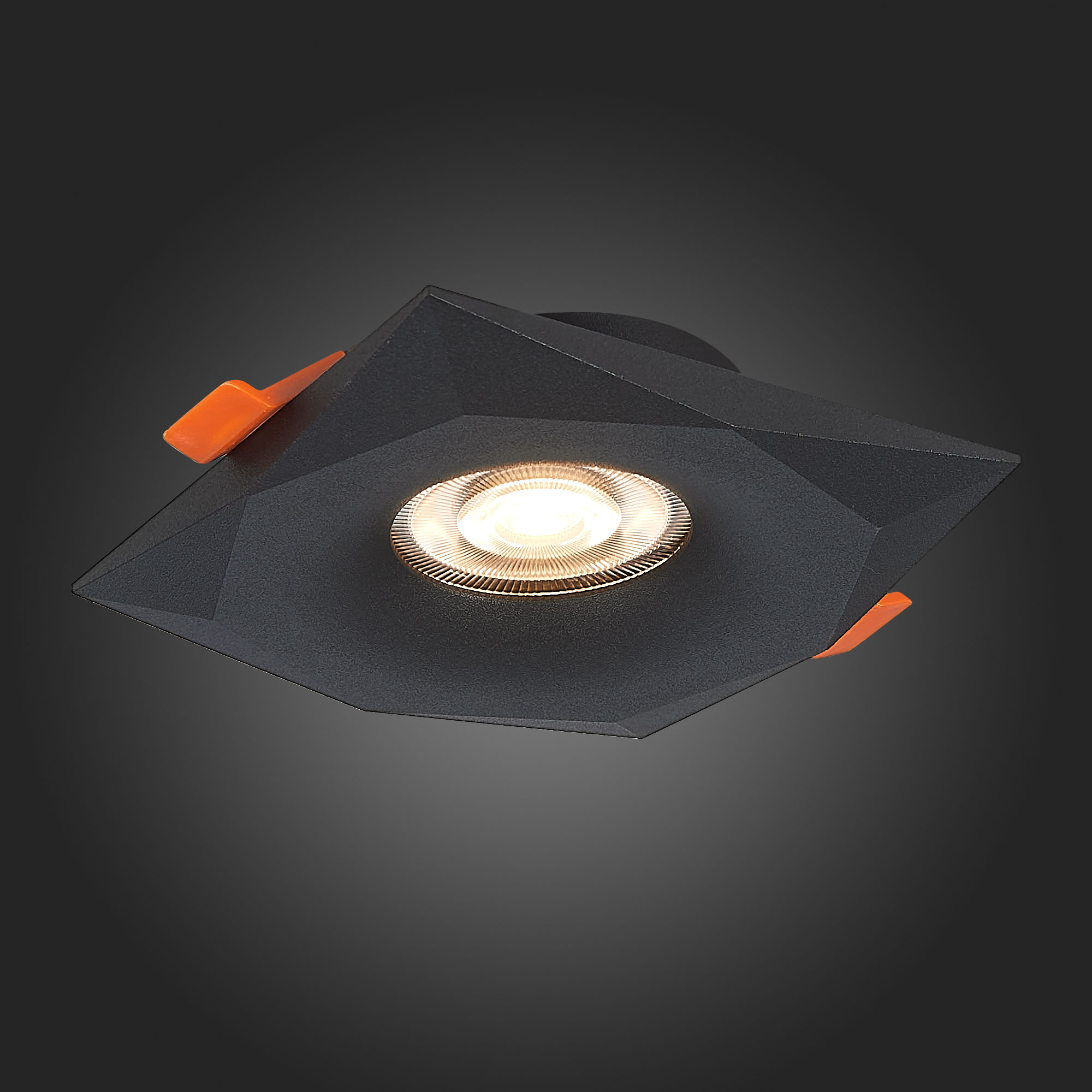 ST203.408.01 Св-к встр. Черный GU10 1*50W  L95xW95xH25 220V Без ламп Встраиваемые светильники