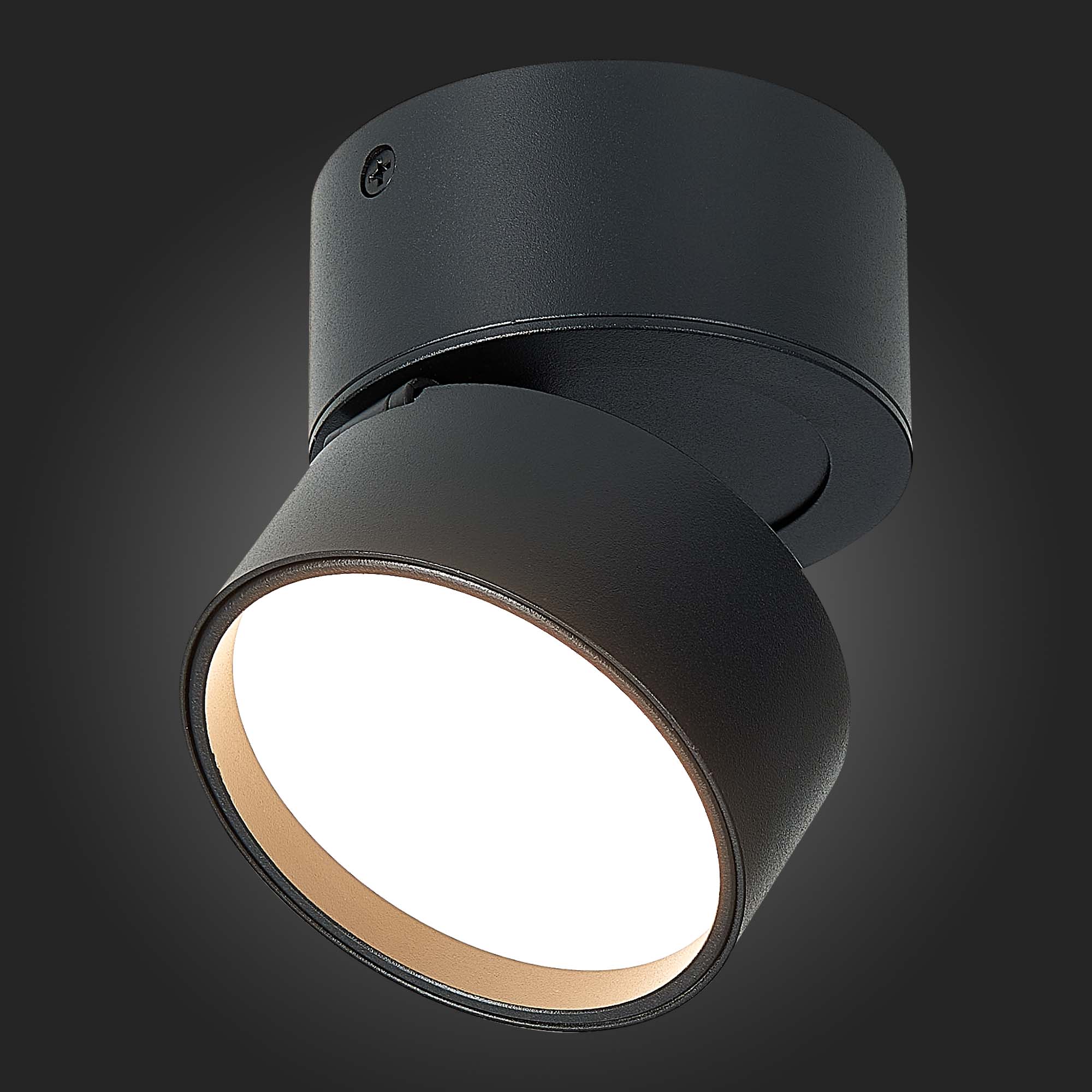 ST651.432.09 Светильник потолочный поворотный Черный LED 1*9W 3000K 720Lm Ra>90 120° IP20 D85xH87 17 Накладные светильники