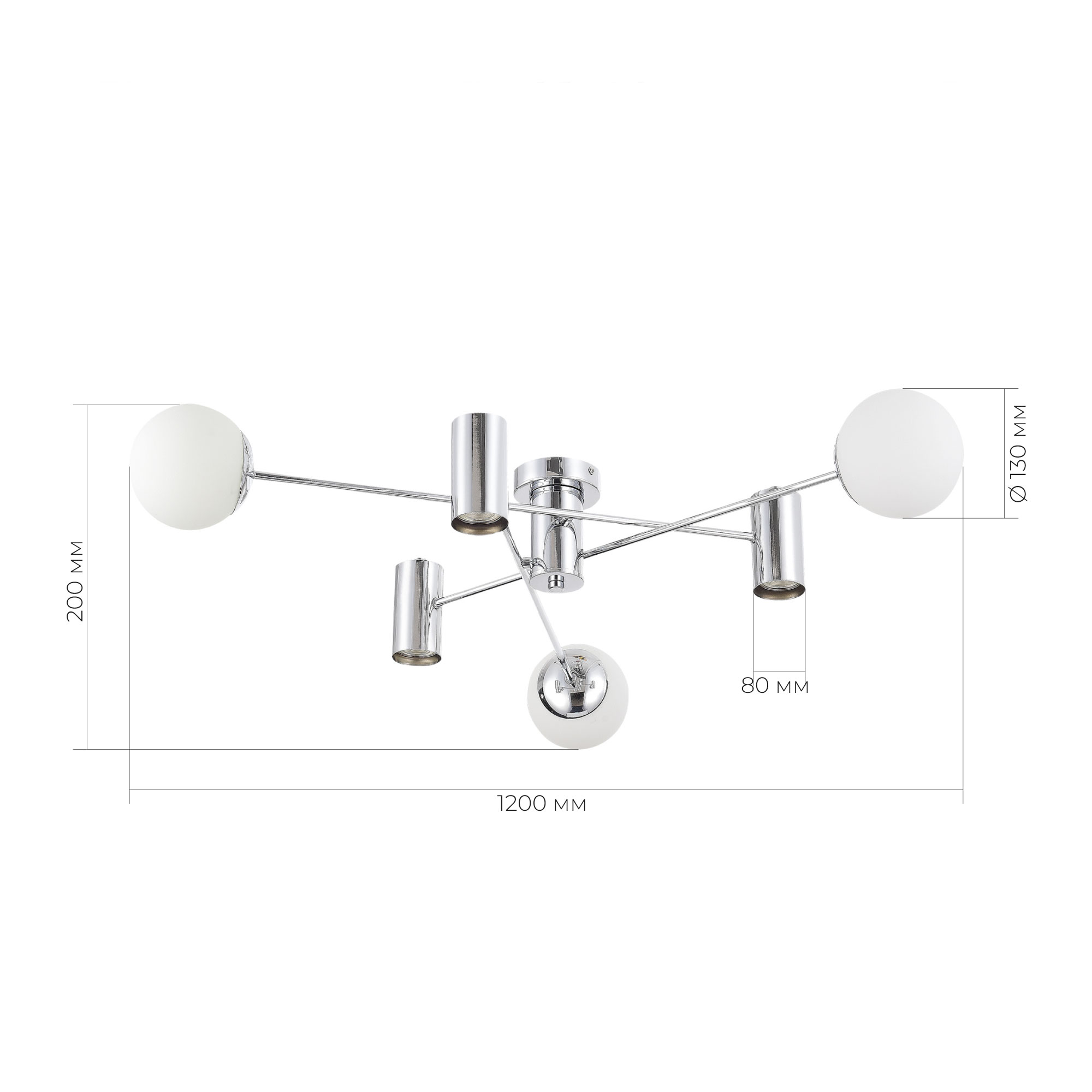SLE1105-102-06 Светильник потолочный Хром/Белый GU10+E27 3+3*5+60W RAITO