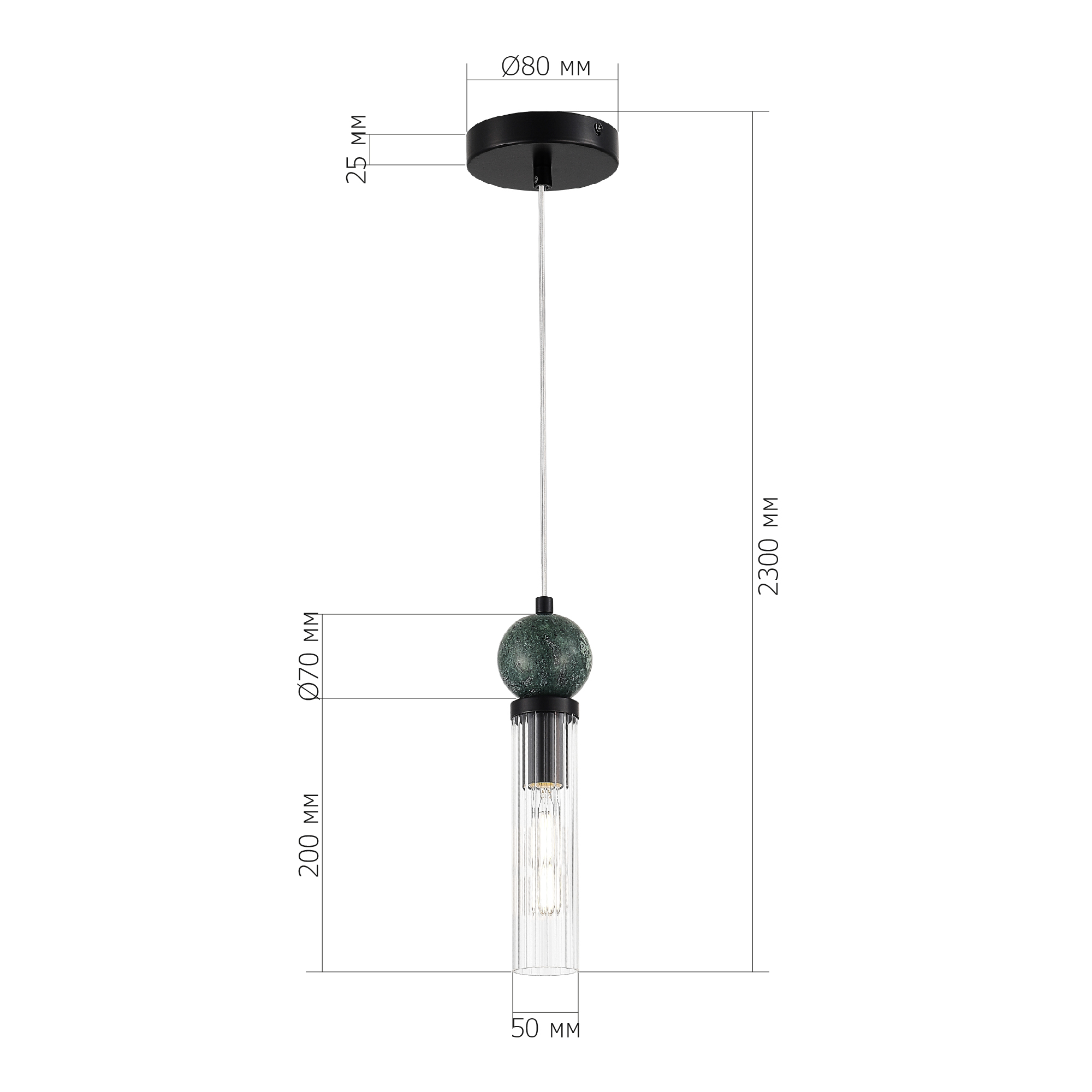 SL1244.403.01 Светильник подвесной ST-Luce черный/прозрачный E14 1*40W MEDEA