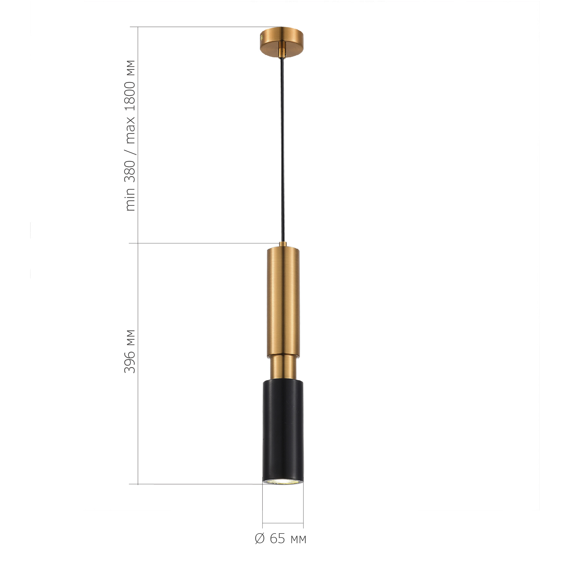 SL1192.343.01 Светильник подвесной ST-Luce Латунь/Латунь, Черный GU10 1*5W 4000K PRIETTI