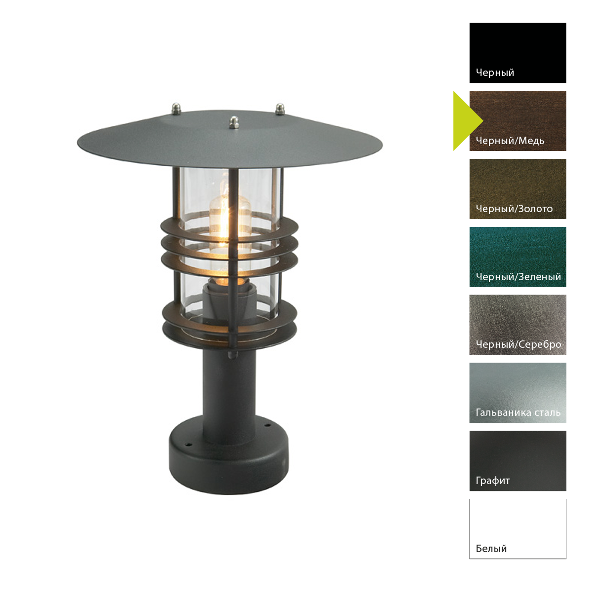 Фонарь-пьедестал Norlys, STOCKHOLM BC (Черный/Медь)