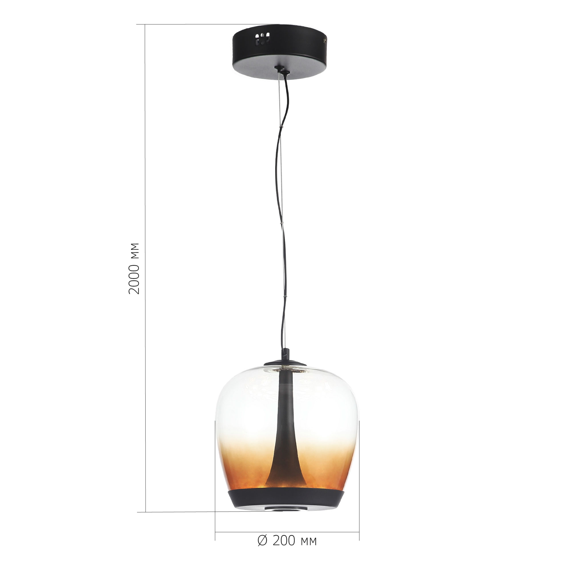 SL6014.413.01 Светильник подвесной ST-Luce Черный/Коричневый, Черный LED 1*17W 3000K RIPPLE
