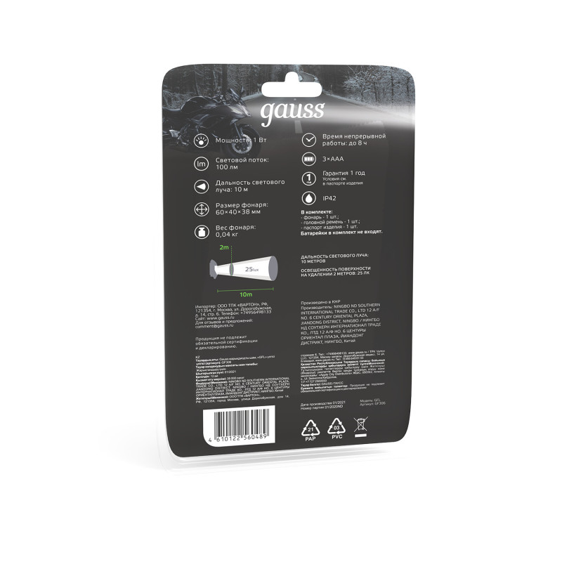 Фонарь Gauss GF306