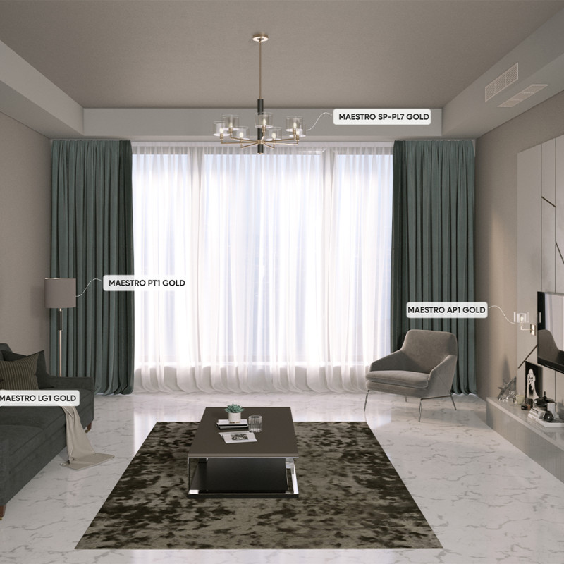 Торшер Crystal Lux MAESTRO PT1 GOLD