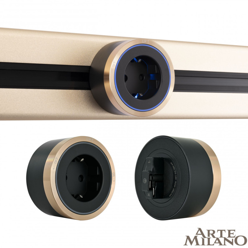 Трековая система розеток Arte Milano 380066TS LED/ES Gold