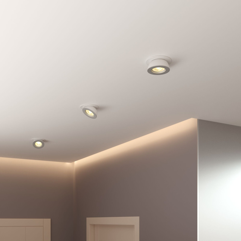 Встраиваемый светильник Elektrostandard Pruno белый/серебро 8W 4200К (25080/LED)