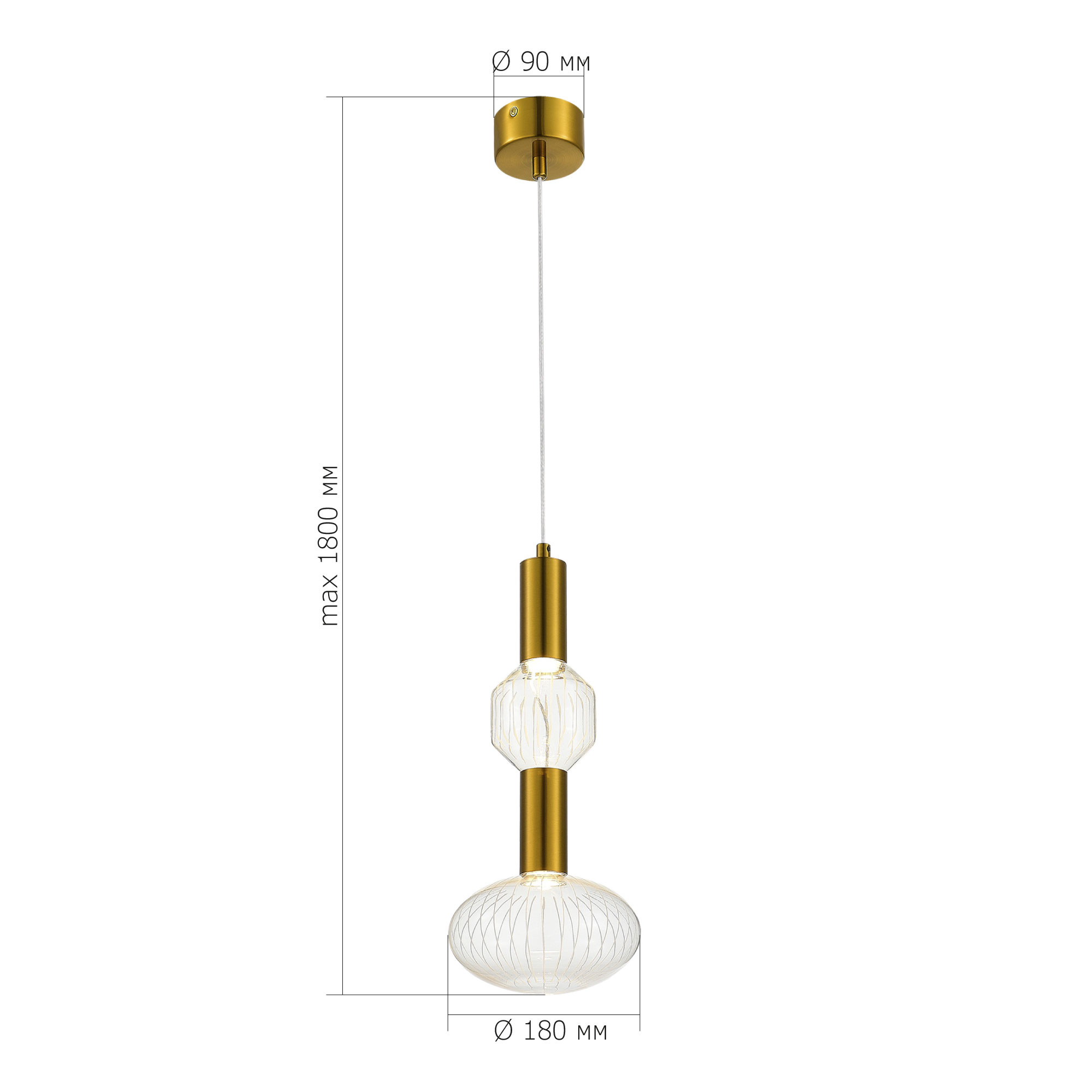 SL6117.223.02 Светильник подвесной ST-Luce Латунь/Золотой, Прозрачный LED 2*3W 3000K TACCHE