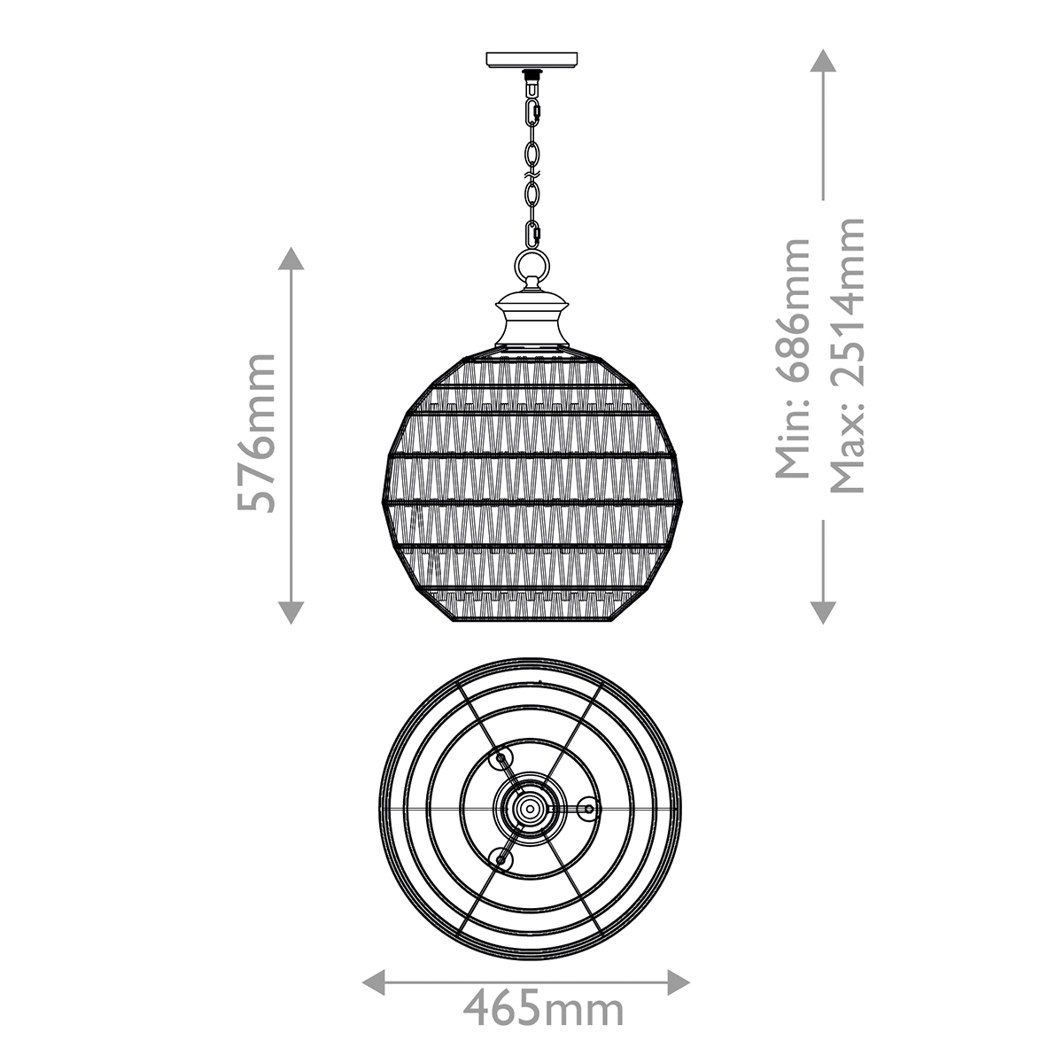 Подвесной светильник Quoizel, Арт. QZ-CASABLANCA-3P-PBZ