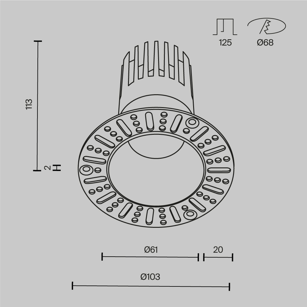 Встраиваемый светильник Technical DL122-15W-2.7K-TRS-W