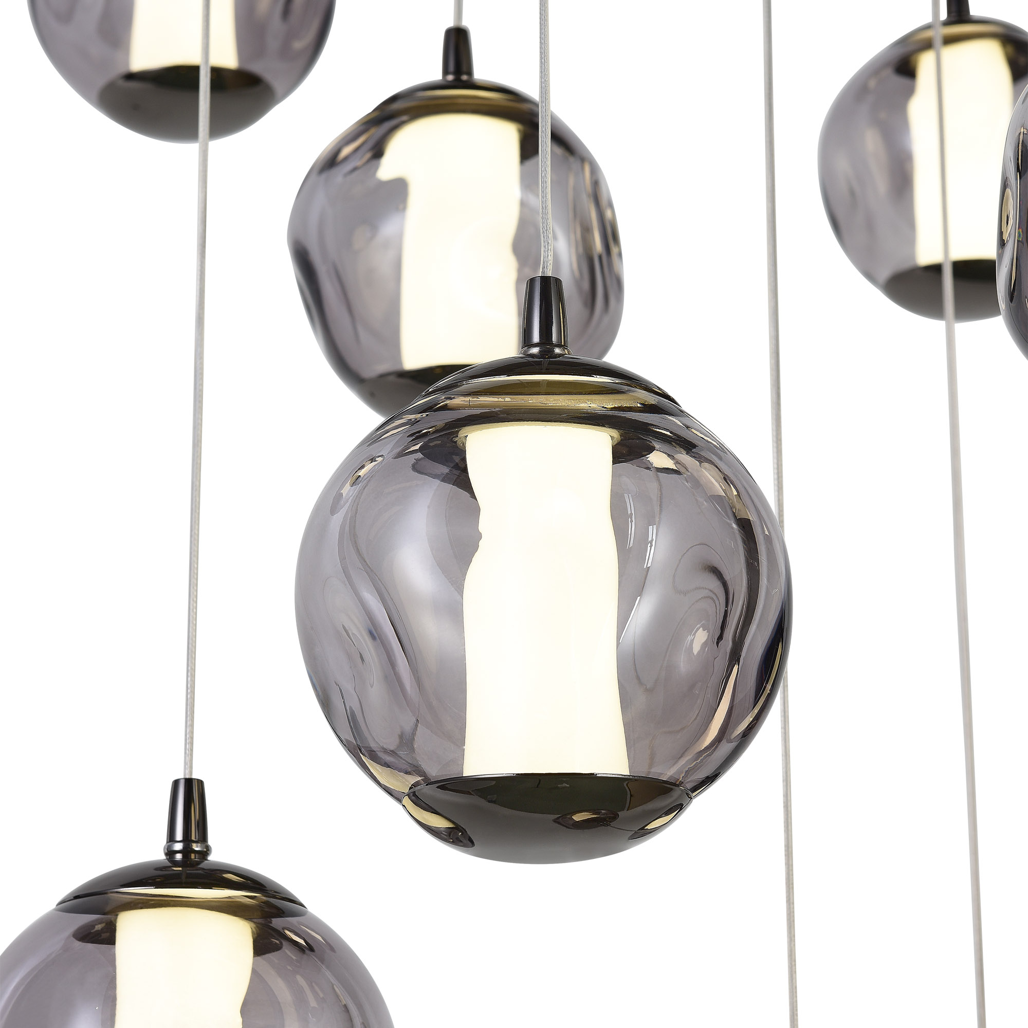 SL6520.403.20 Светильник подвесной ST-Luce черный жемчуг/прозрачно-дымчатый LED 1*100W 4000K HELMI