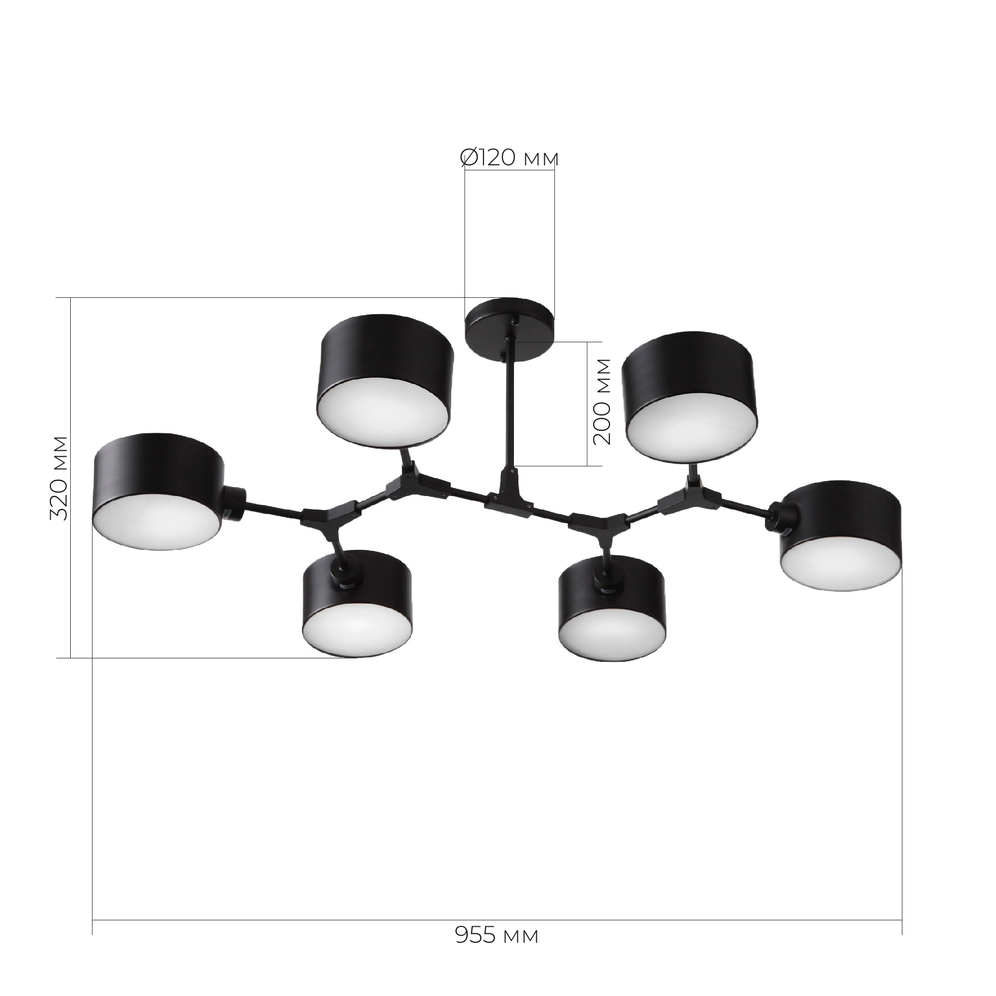 SLE183402-06 Светильник потолочный Черный/Черный E14 6*60W GIMENTO