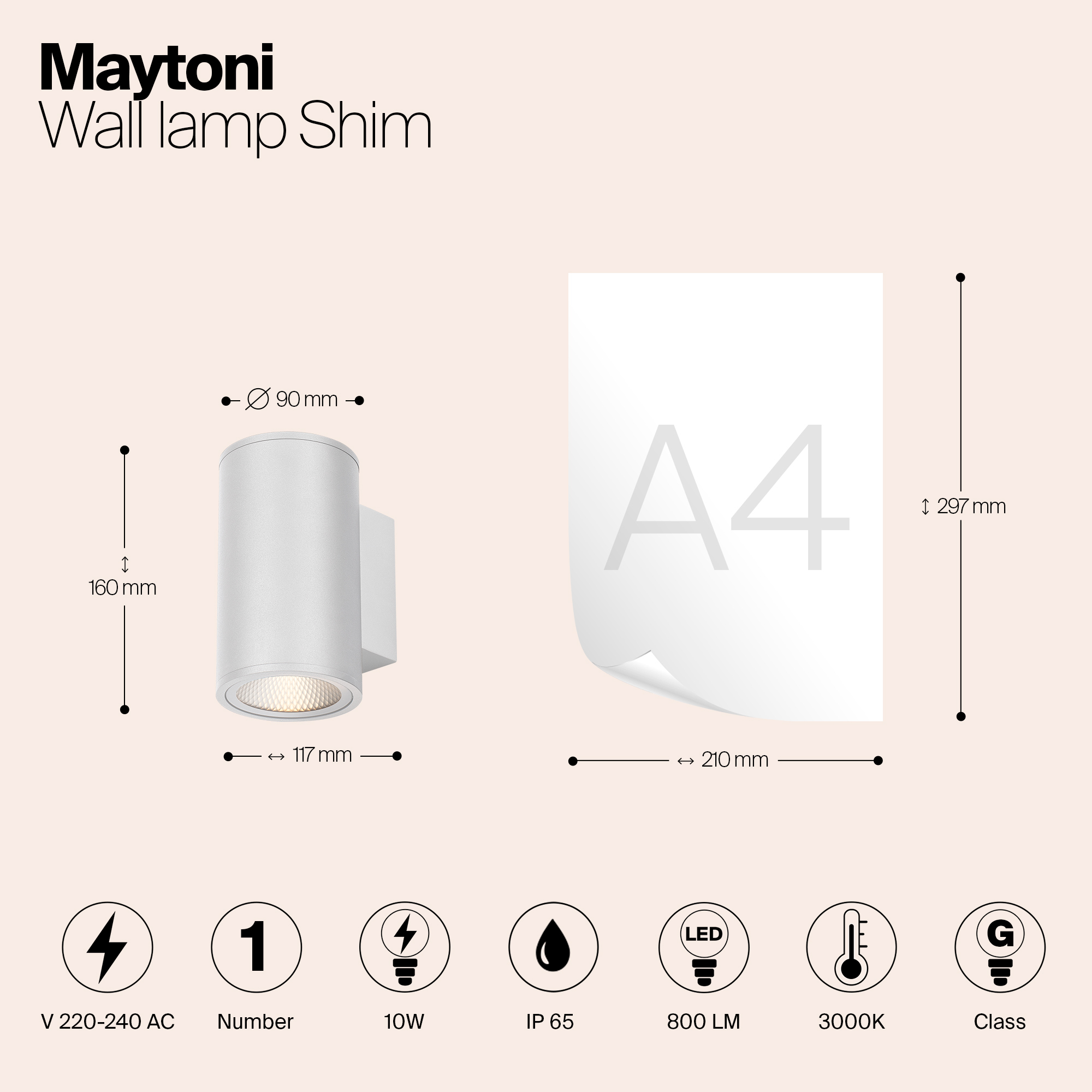 Настенный светильник (бра) Outdoor O303WL-L10W3K