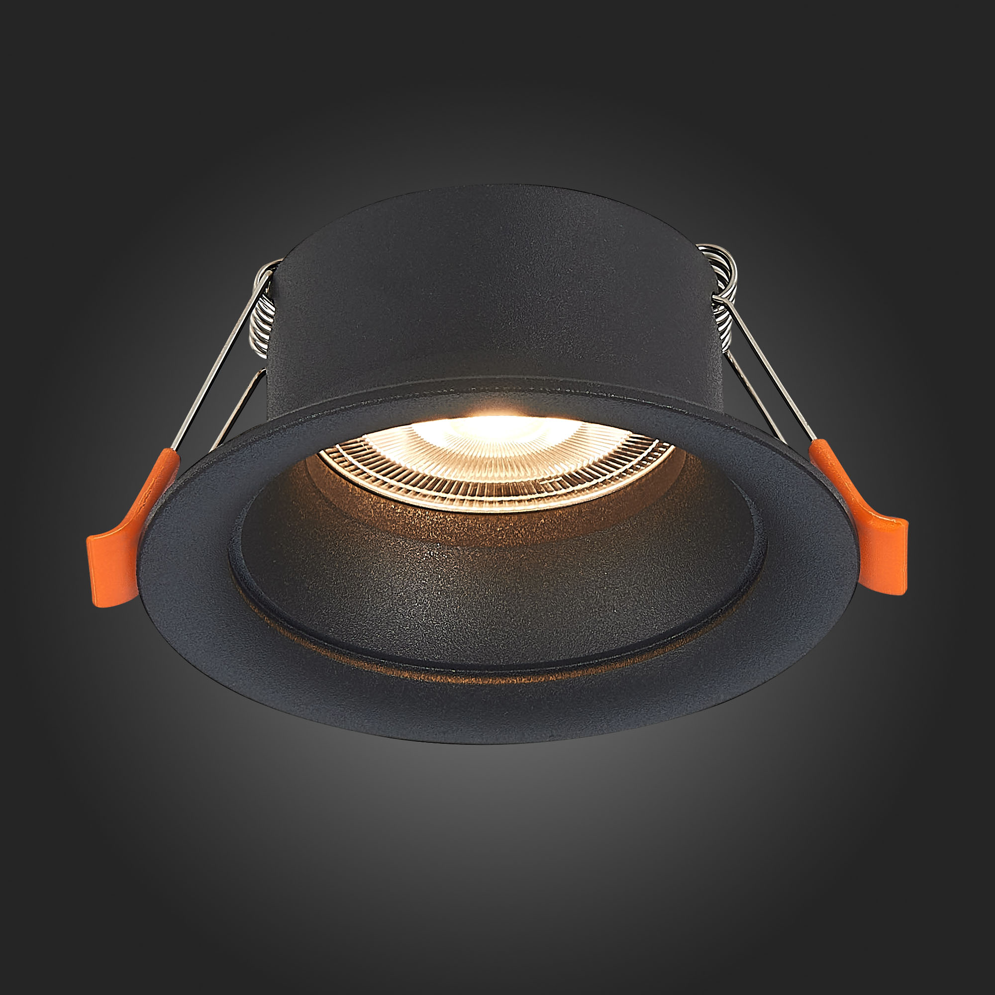 ST200.408.01 Св-к встр. Черный GU10 1*50W  D89xH40 220V Без ламп Встраиваемые светильники