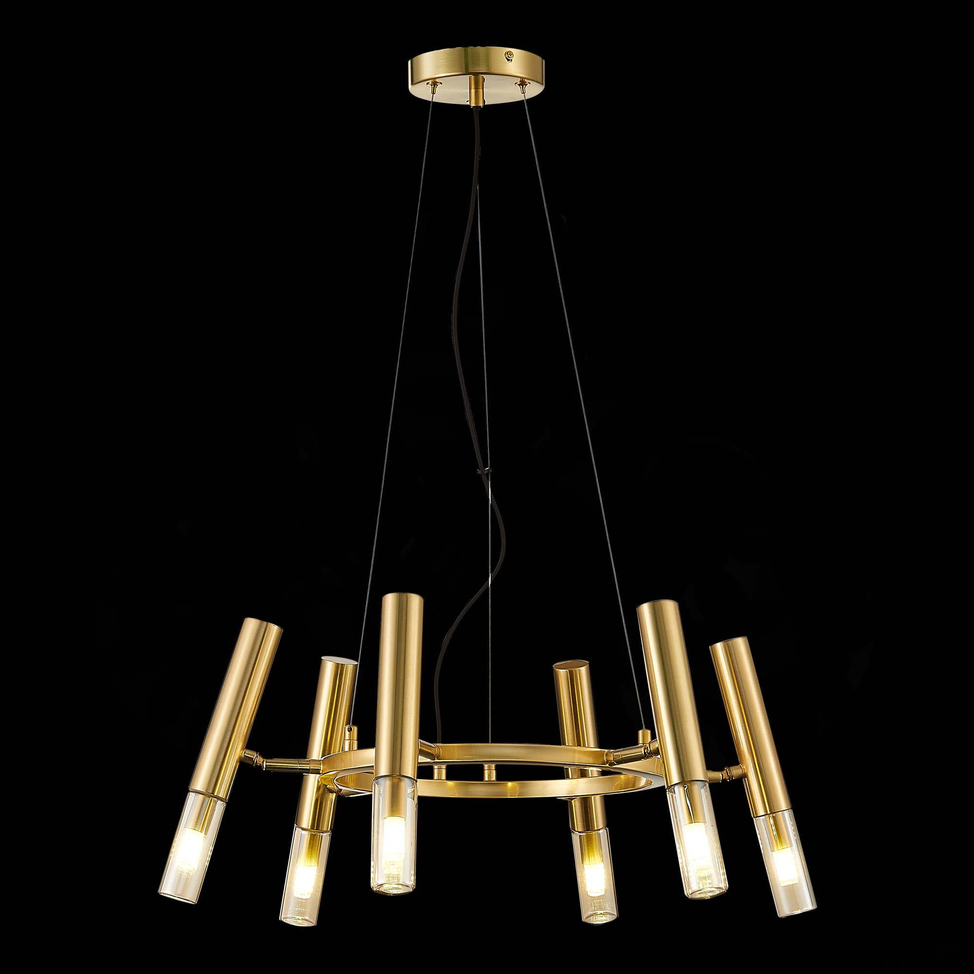 SL1236.203.06 Люстра подвесная ST-Luce Золотистый/Коньячный, Золотистый G9 LED 6*5W ECLIP