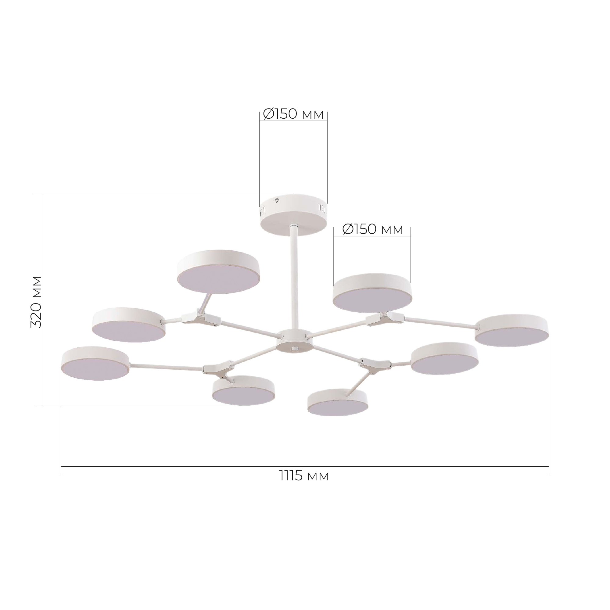 SLE6003-502-08 Светильник потолочный Белый/Белый LED 8*10W MONTA