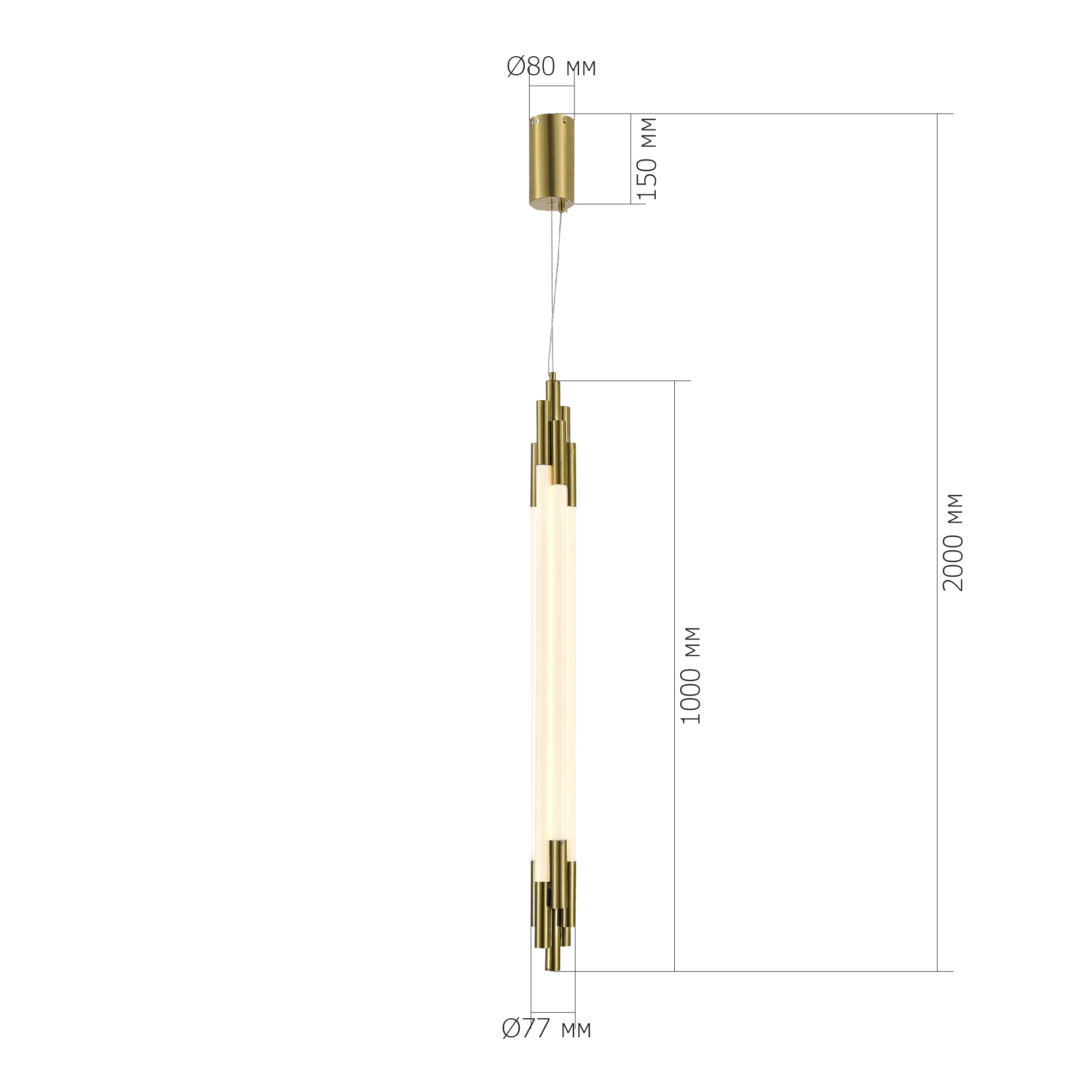 SL6237.303.38 Светильник подвесной ST-Luce латунь/белый LED 1*38W 4000K DALLAMOS