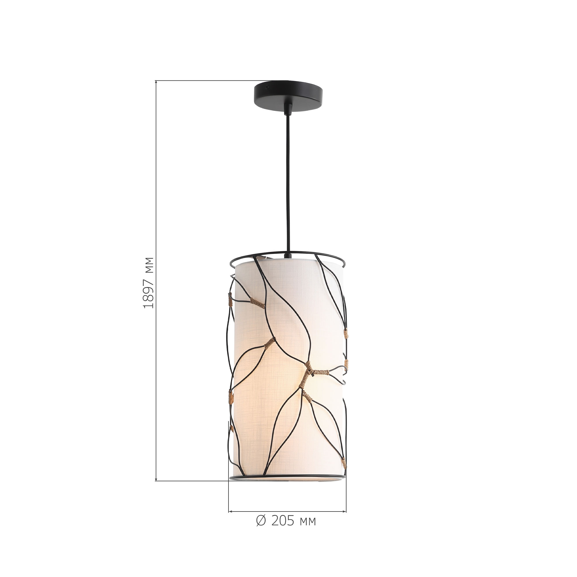 SL6228.403.01 Светильник подвесной ST-Luce Черный/Бежевый E27 1*60W ROOT