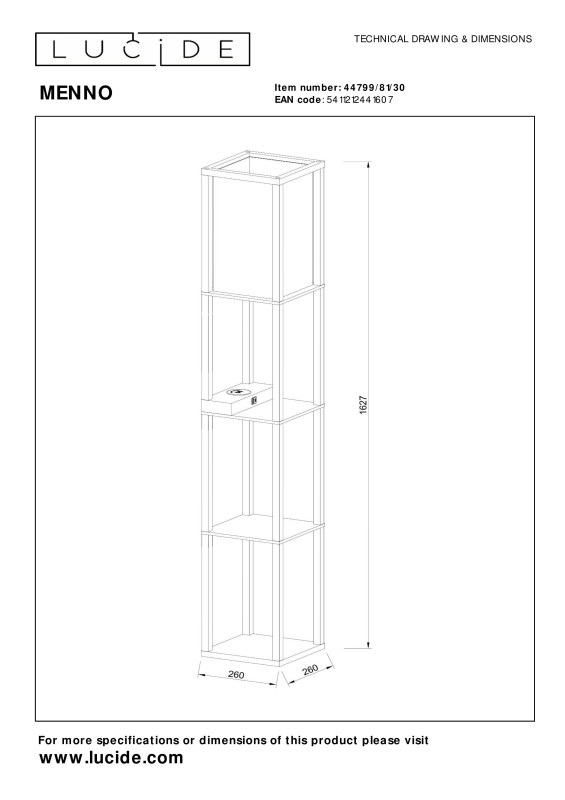 Торшер LUCIDE 44799/81/30