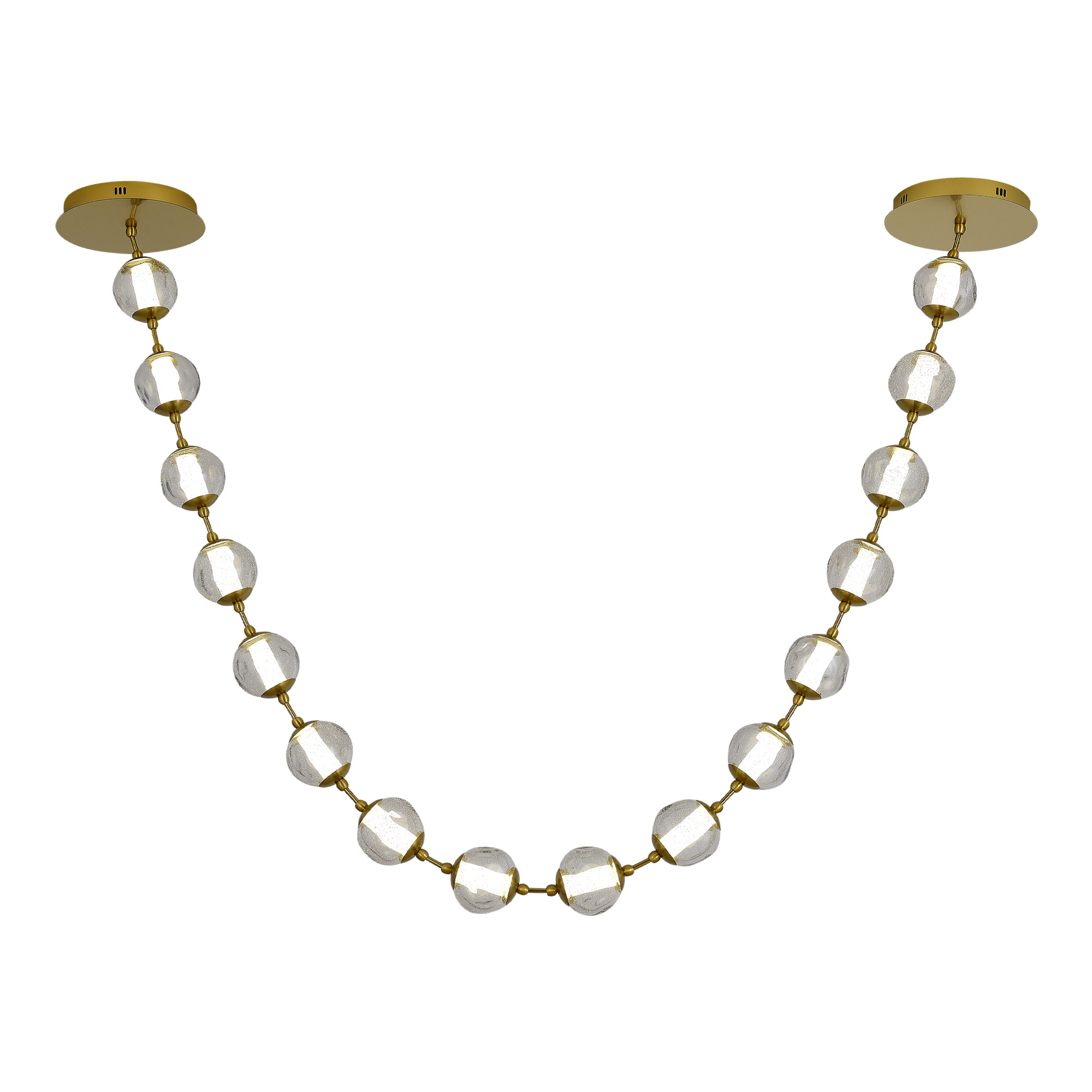 SL6520.303.16 Светильник подвесной ST-Luce латунь/прозрачный с пузырьками воздуха LED 1*80W 4000K HELMI