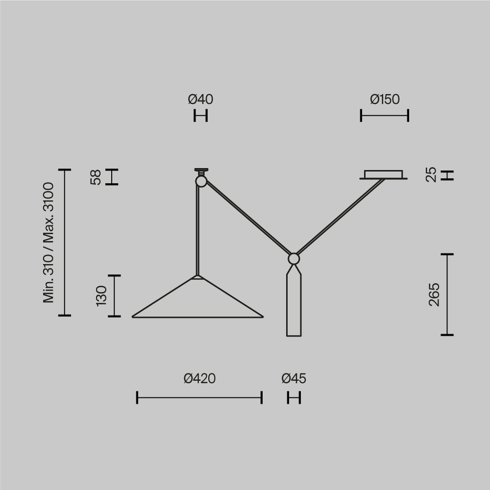 Подвесной светильник Technical P080PL-01B