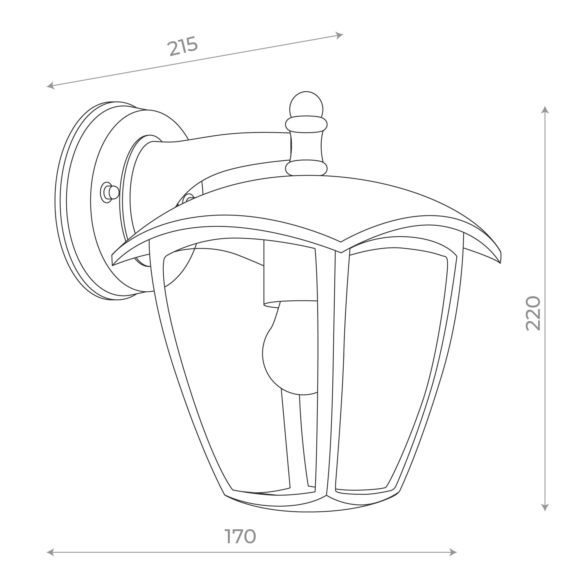 SL081.411.01 Светильник уличный настенный ST-Luce Черный/Черный, Прозрачный E27 1*40W SIVINO