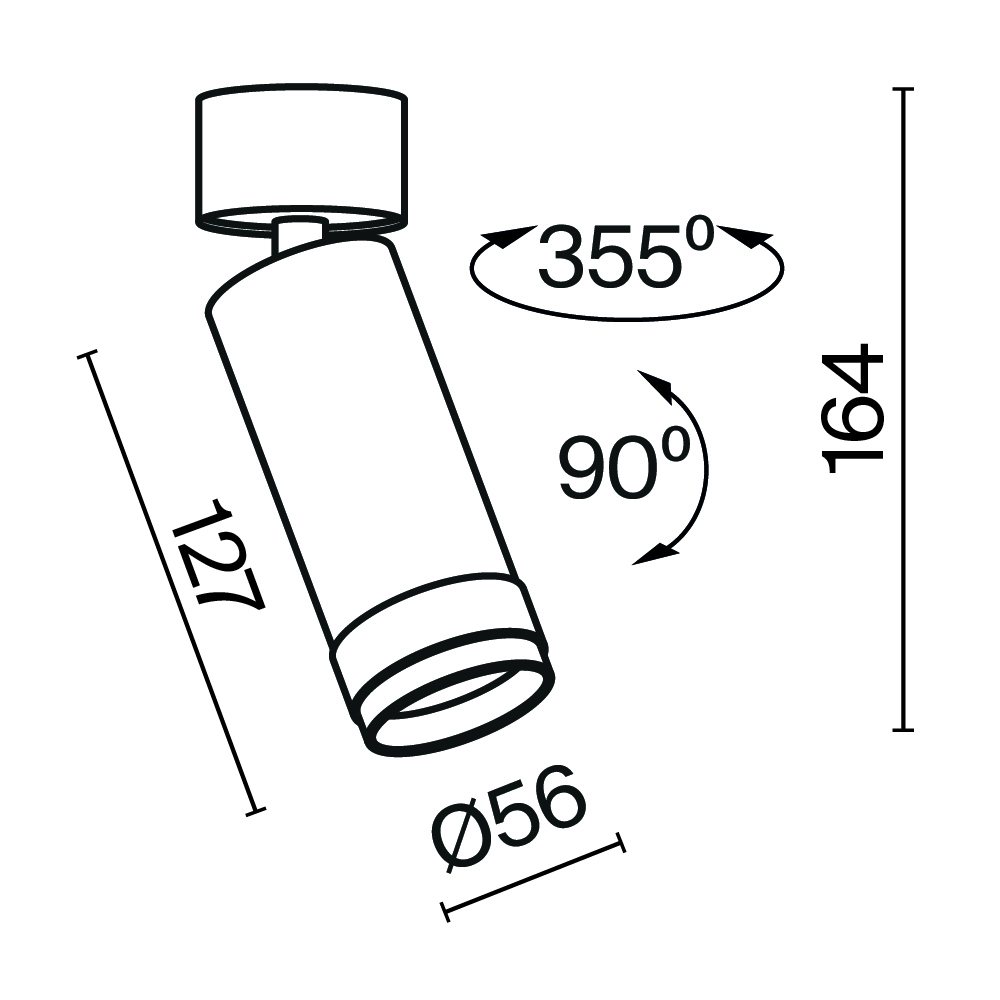 Потолочный светильник Technical C055CL-L12W3K-Z-W