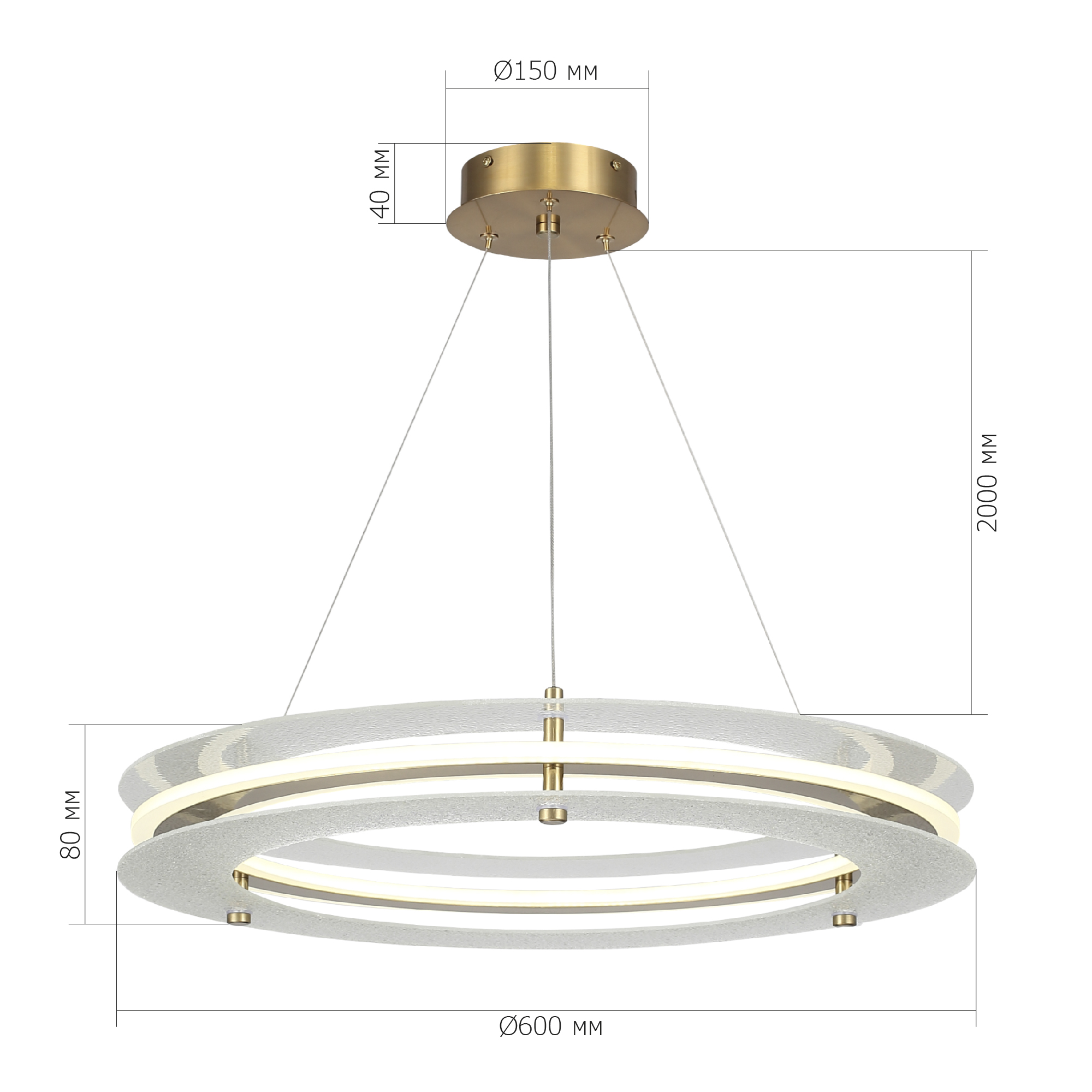 SL6245.203.01 Светильник подвесной ST-Luce золотистый/Прозрачный LED 1*40W 4000K FAGY