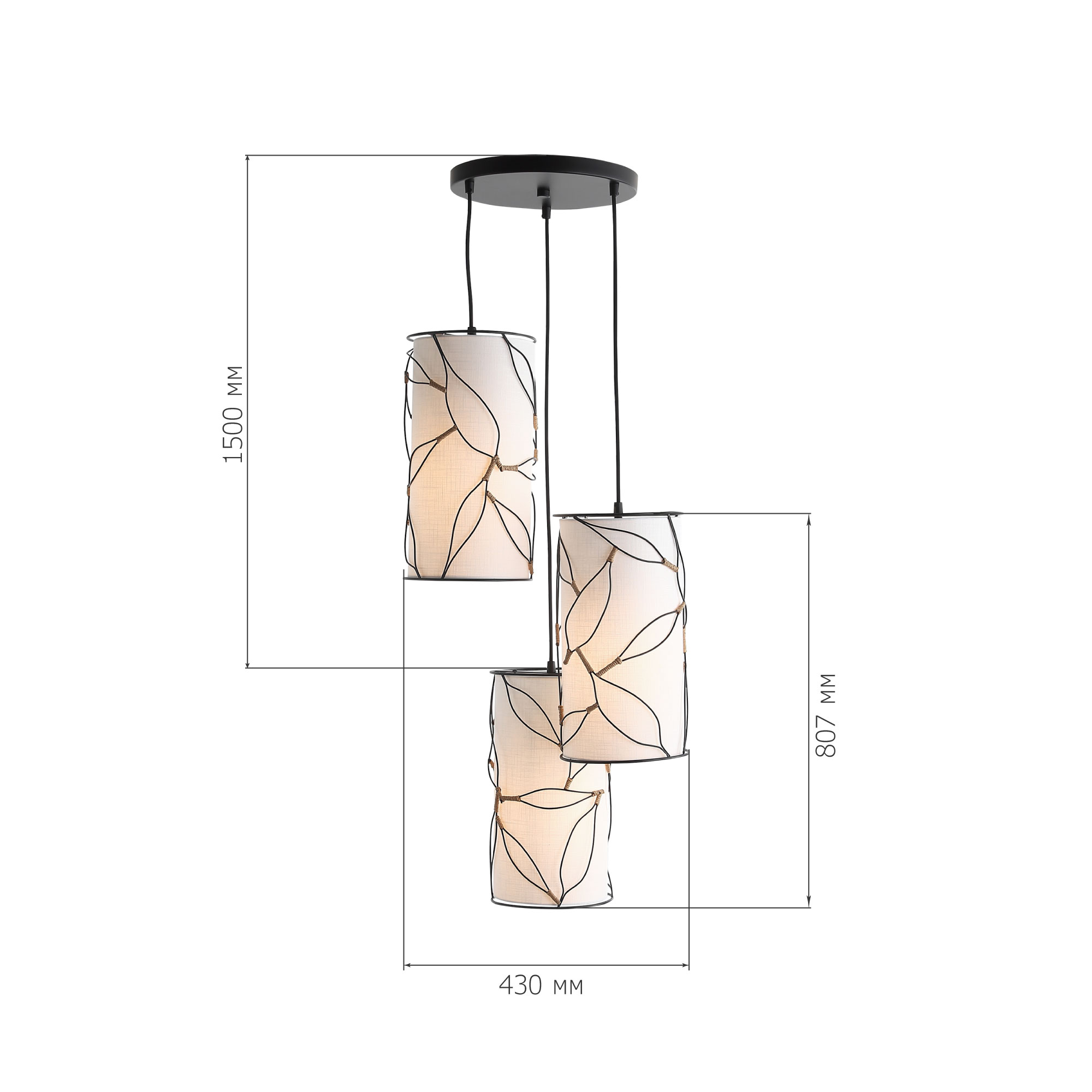 SL6228.403.03 Светильник подвесной ST-Luce Черный/Бежевый E27 3*60W ROOT