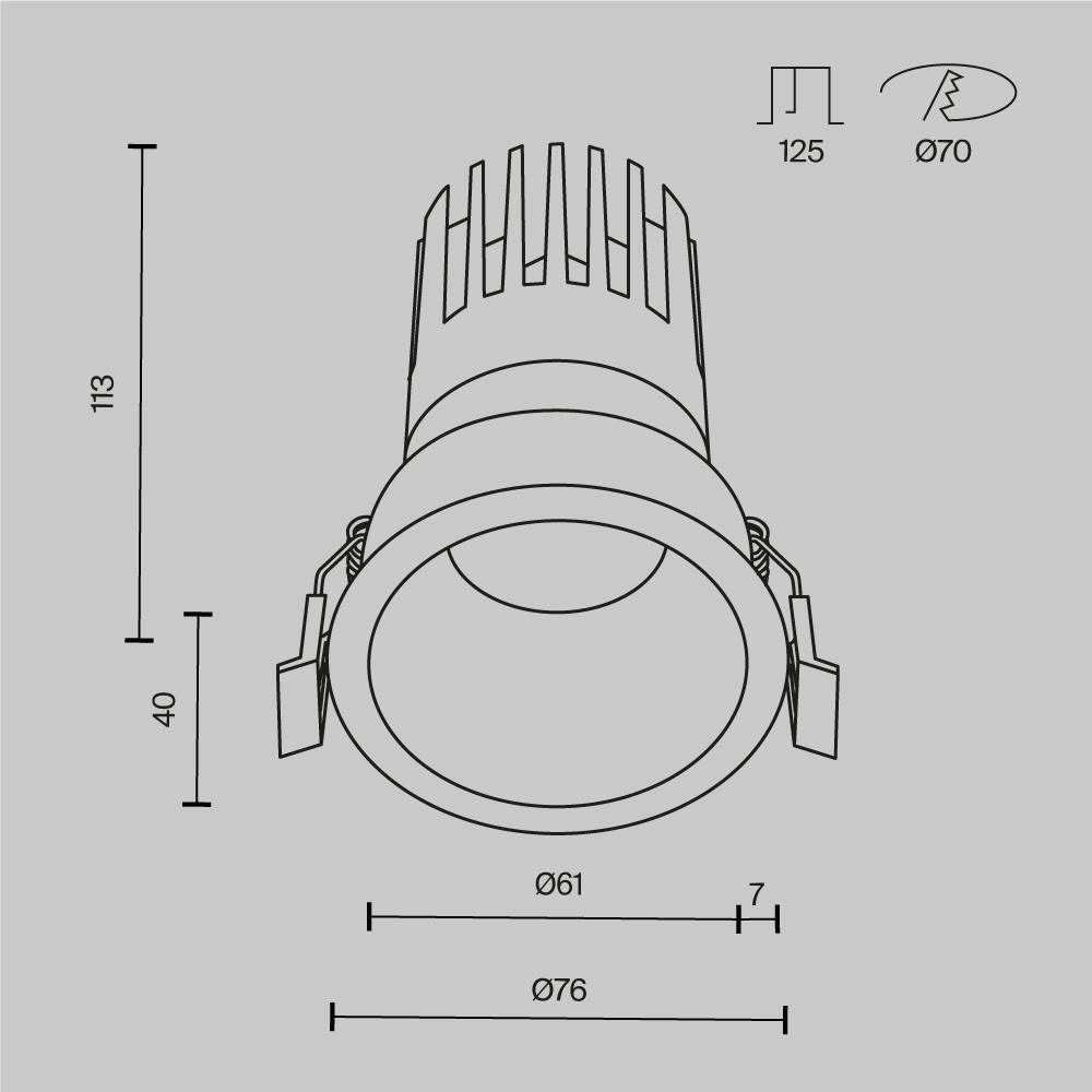 Встраиваемый светильник Technical DL118-15W-4K-W