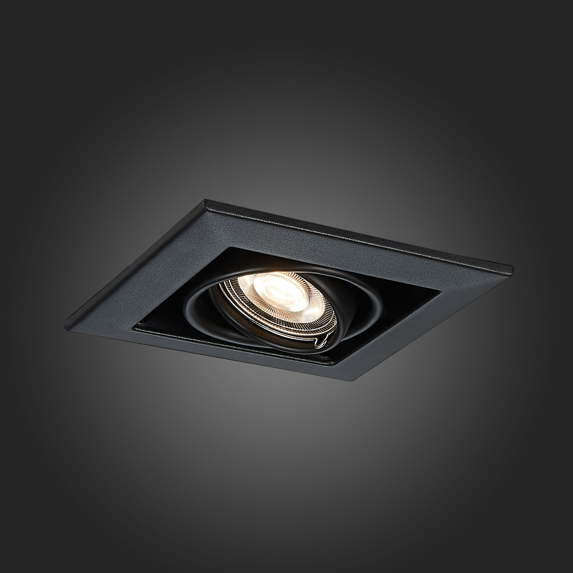 ST250.448.01 Св-к встр. Черный GU10 1*50W  L126xW126xH70 220V Без ламп Встраиваемые светильники