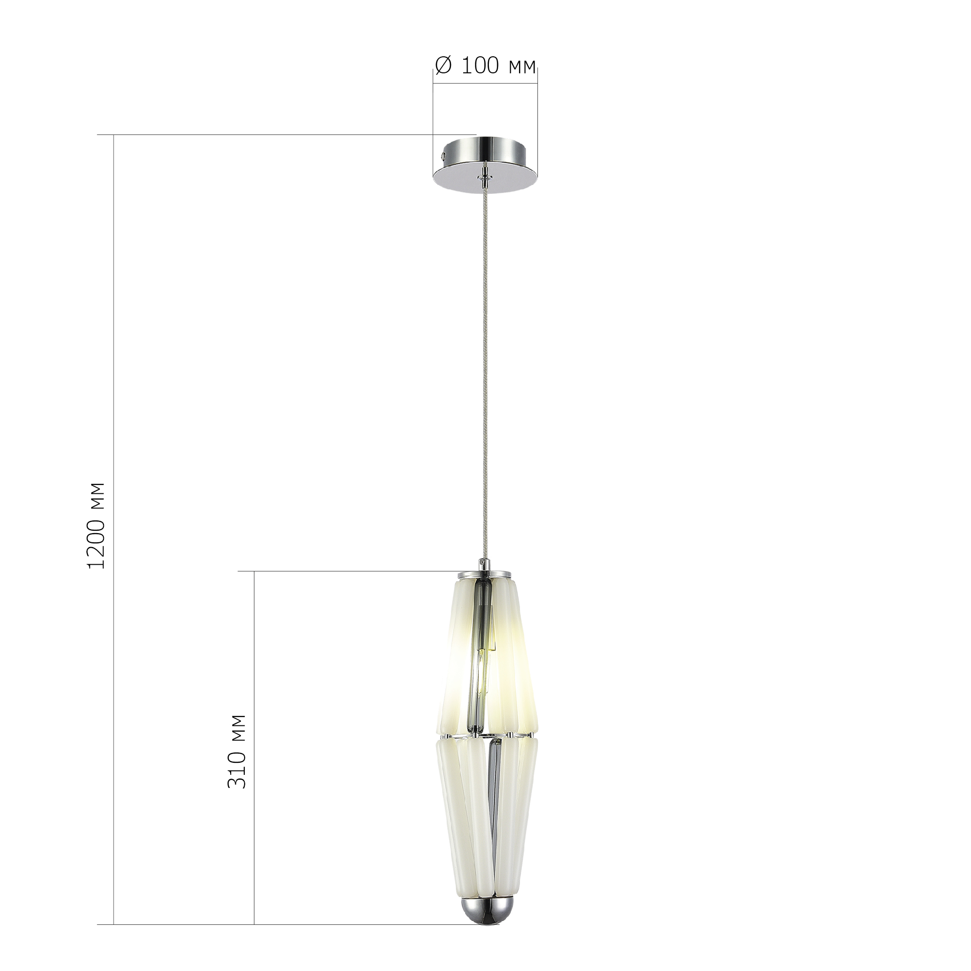 SL1242.153.01 Светильник подвесной ST-Luce Хром/Молочный G9 1*5W 4000K CIARA