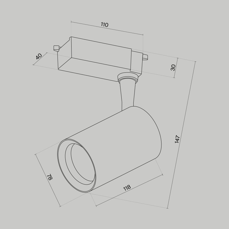 Светильник на шине Maytoni Technical TR003-1-10W3K-S-B