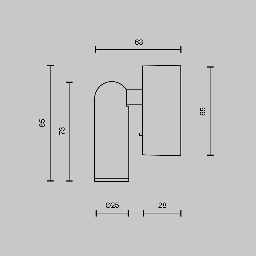 Настенный светильник (бра) Technical C039WL-L3B3K