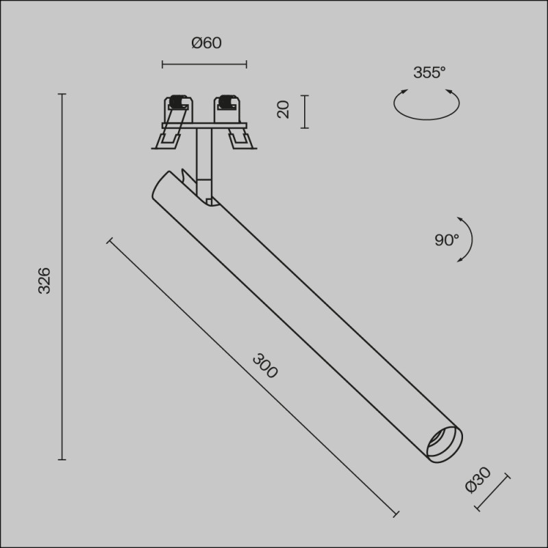 Встраиваемый светильник Maytoni Technical C141RS-L300-6W3K-B