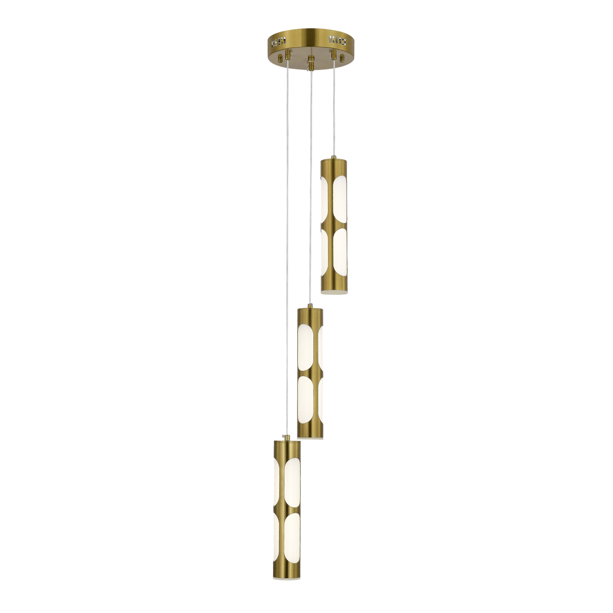 SL6237.303.03 Светильник подвесной ST-Luce латунь/белый LED 3*6W 4000K DALLAMOS
