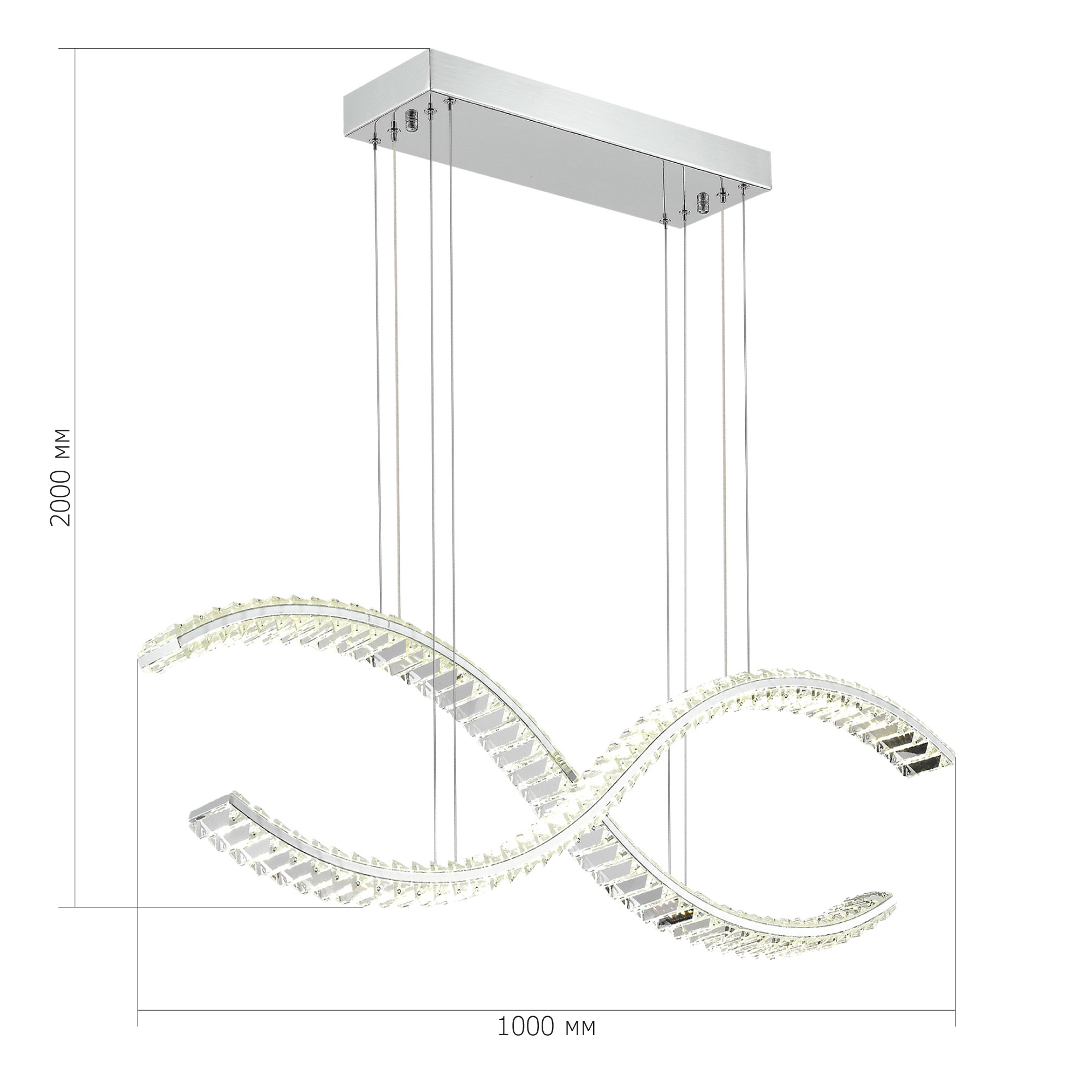 SL6206.103.44 Светильник подвесной ST-Luce Хром/Прозрачный LED 1*44W 3000K ACENO