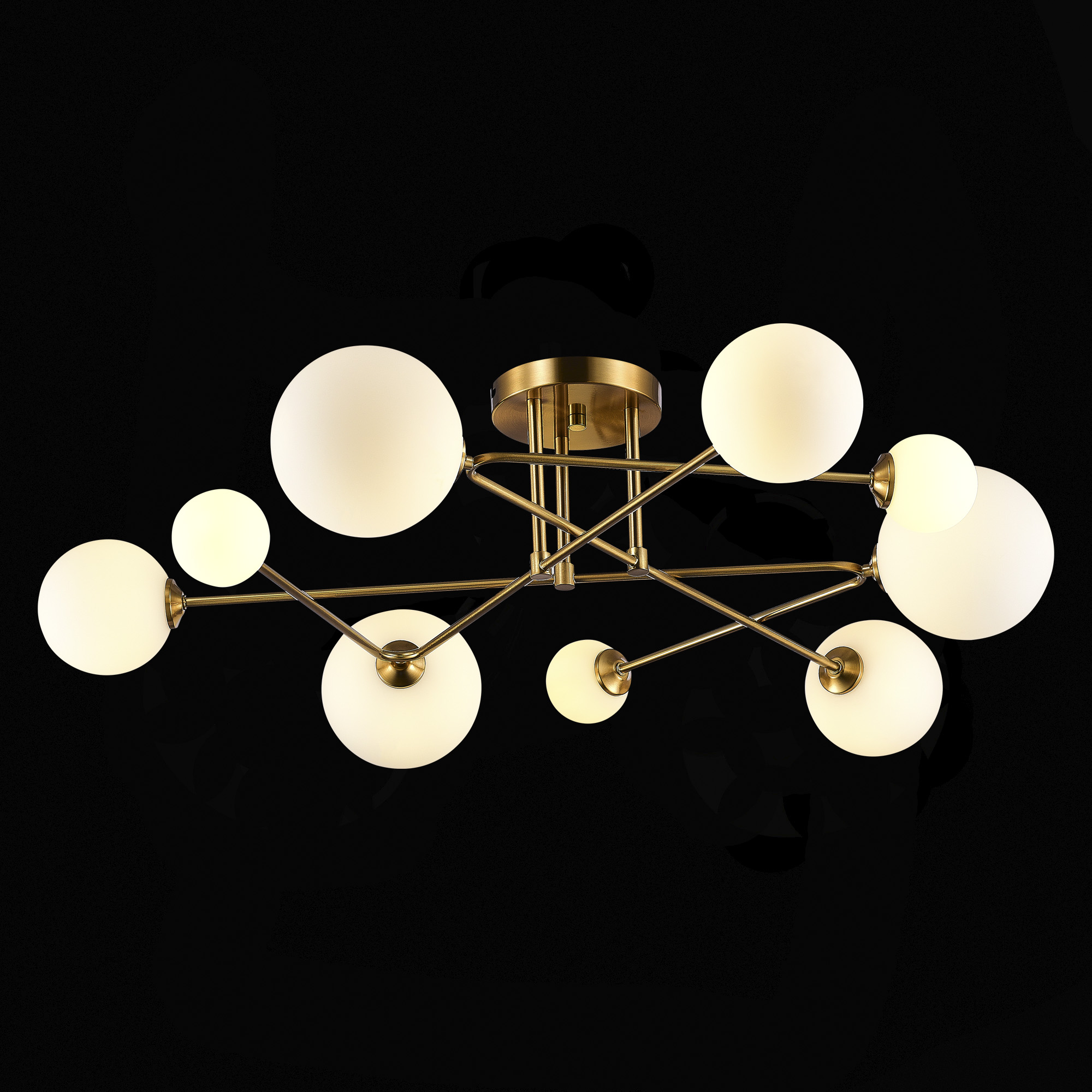 SLE2211-302-09 Светильник потолочный Латунь/Белый G9 LED 9*5W FANTINI