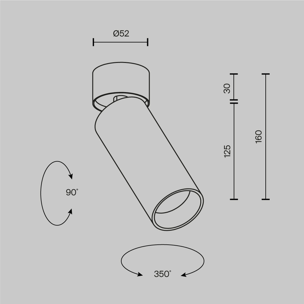 Потолочный светильник Technical C055CL-L12W2.7K-SS-B
