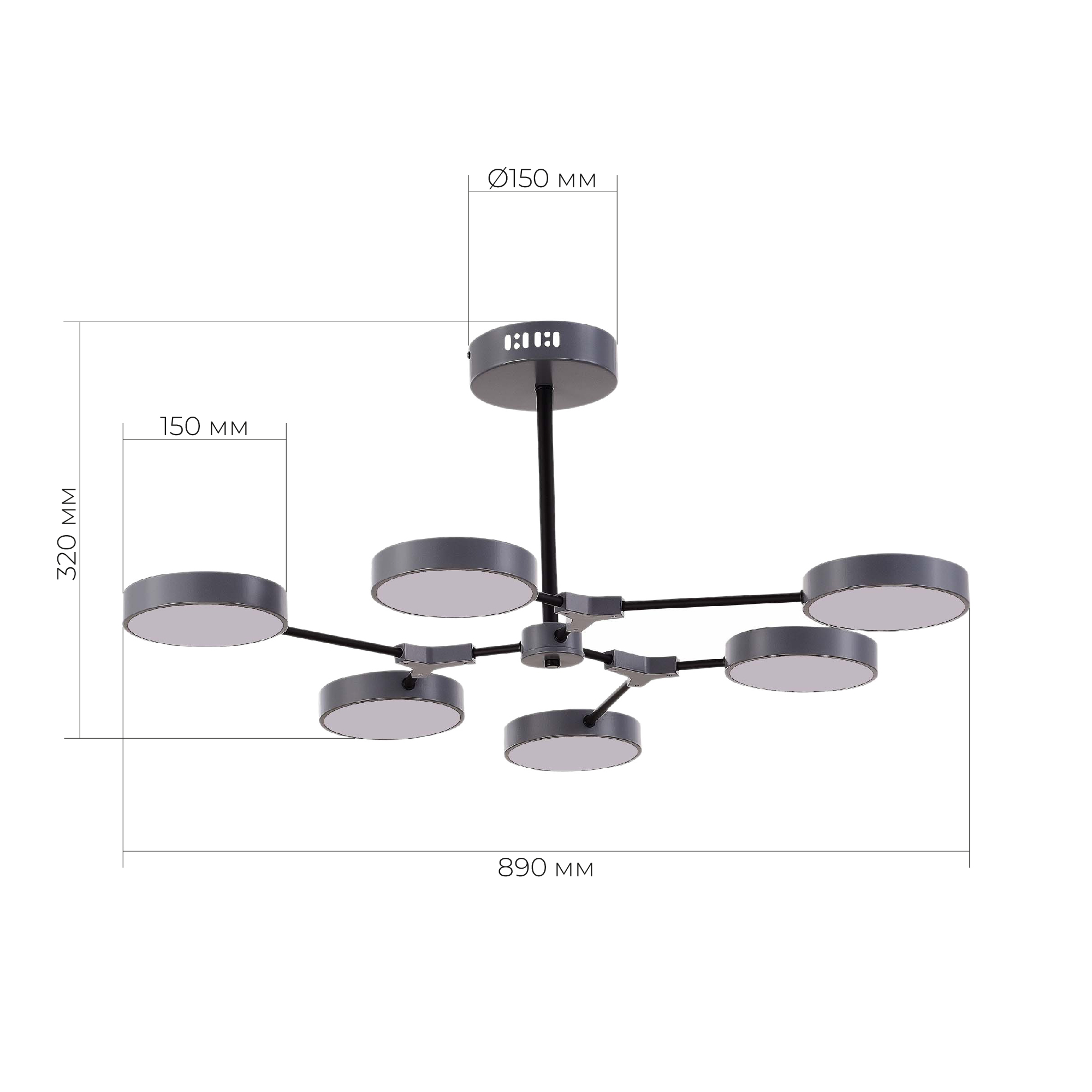 SLE6003-702-06 Светильник потолочный Серый, Черный/Серый LED 6*10W MONTA