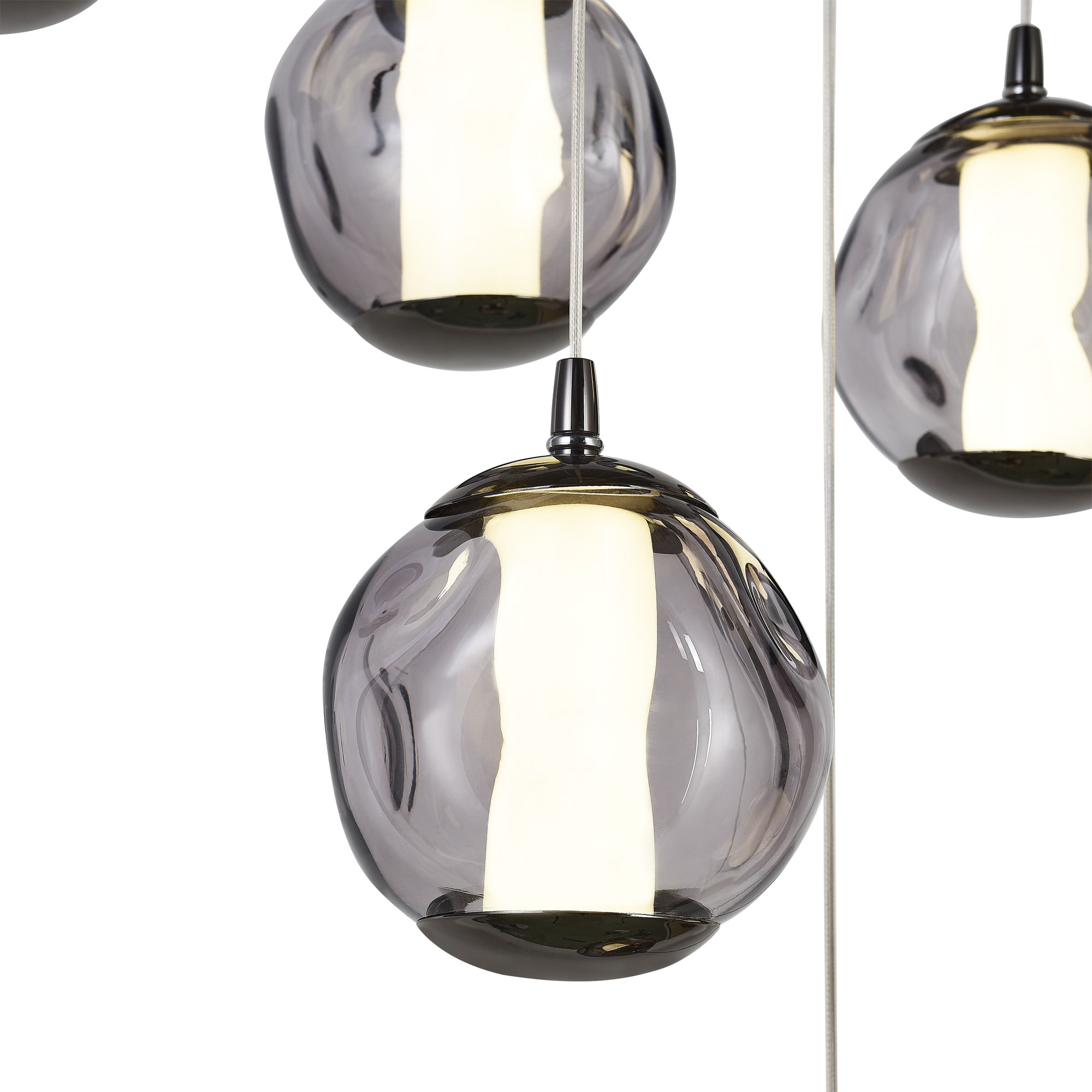 SL6520.403.13 Светильник подвесной ST-Luce черный жемчуг/прозрачно-дымчатый LED 1*65W 4000K HELMI