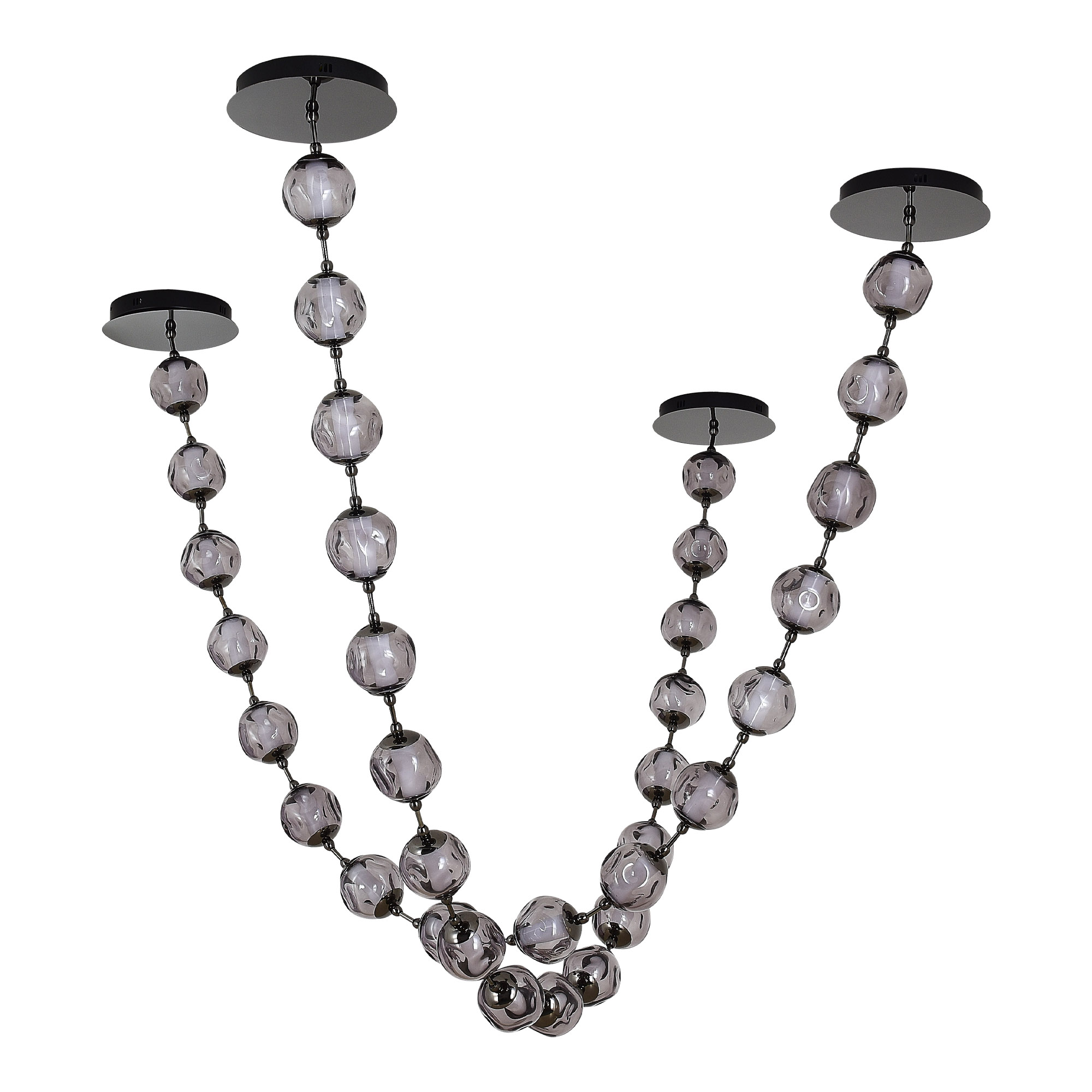SL6520.403.18 Светильник подвесной ST-Luce черный жемчуг/прозрачно-дымчатый LED 1*90W 4000K HELMI