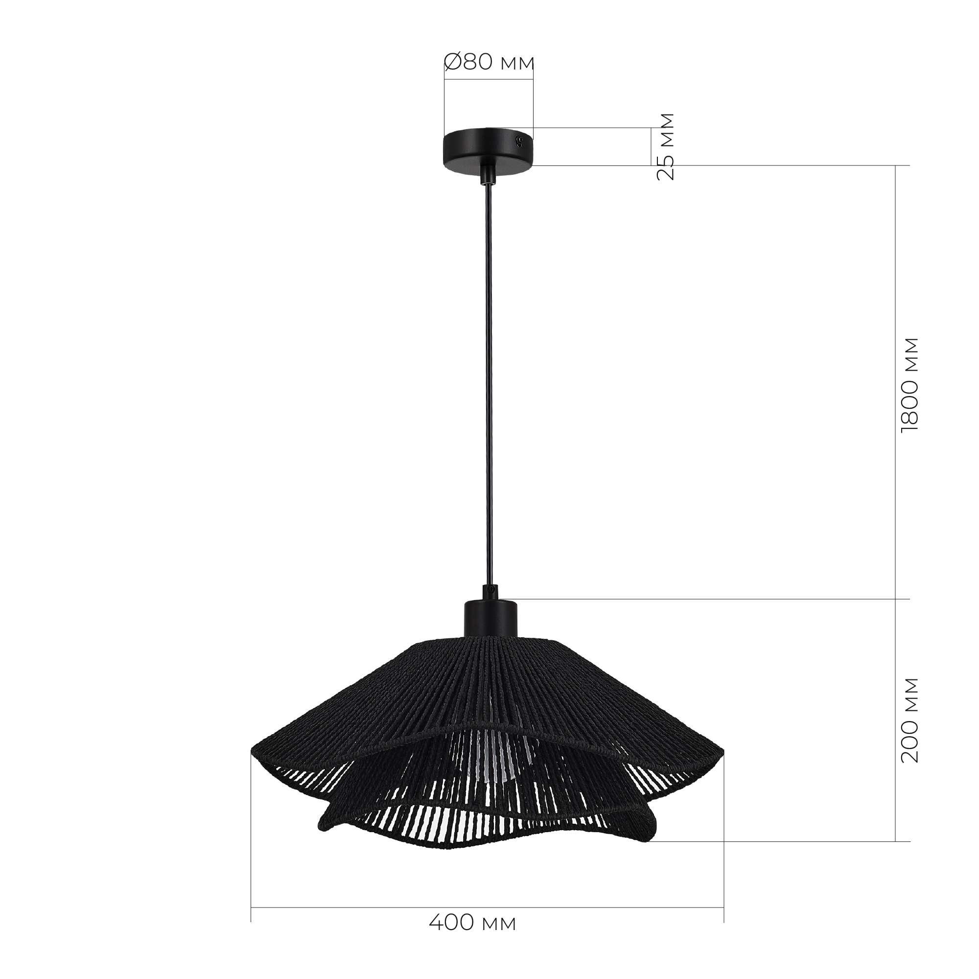 SLE6023-403-01 Светильник подвесной черный/черный E27 1*40W VERVE