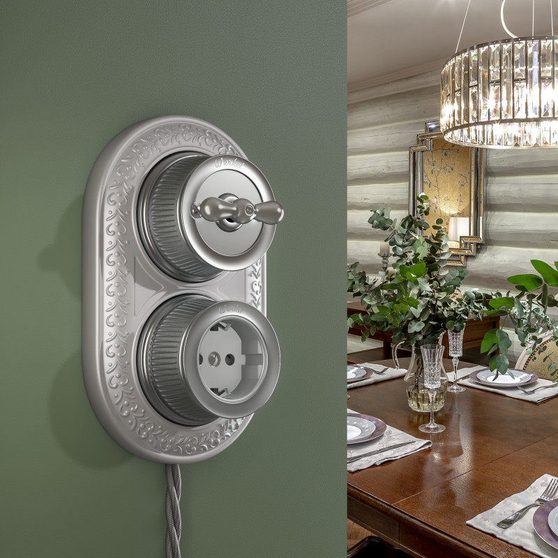 Розетка Werkel WL19-10-01 (Матовый хром)