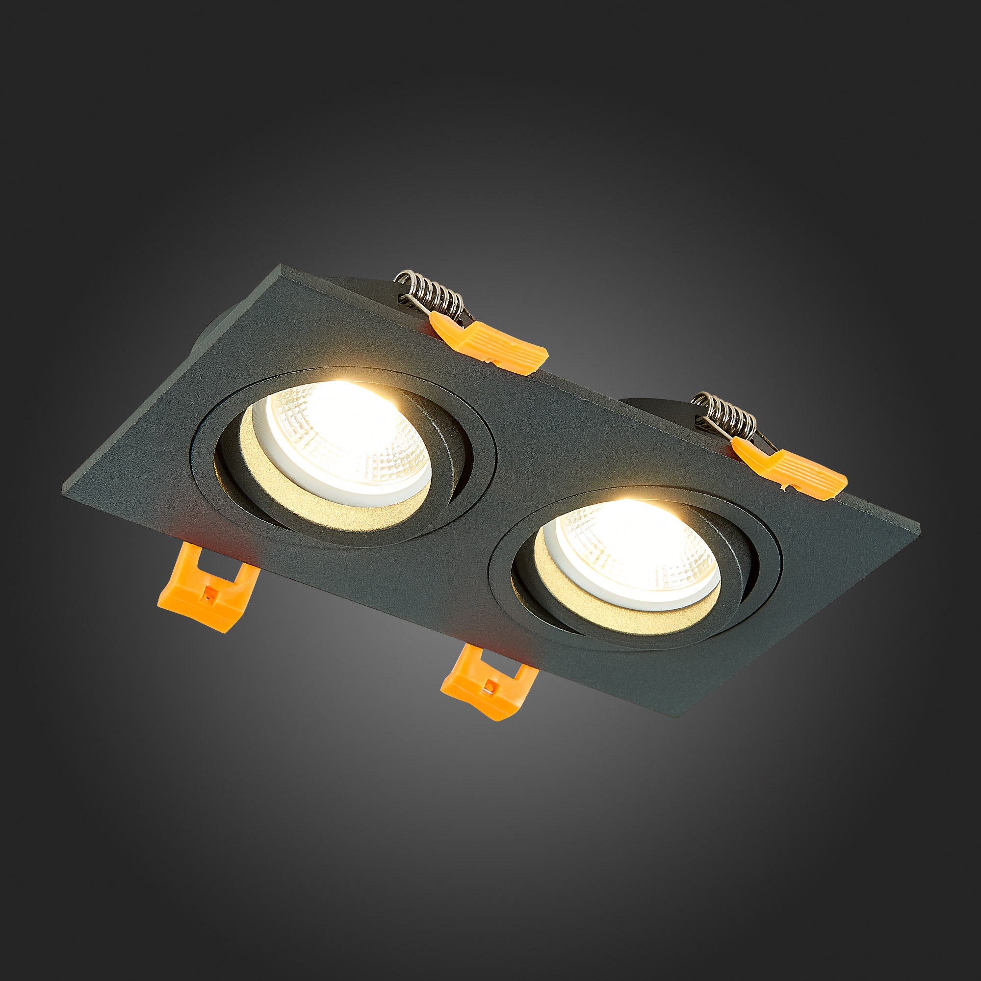 ST251.408.02 Св-к встр. Черный GU10 2*50W  IP20 L170xW92xH27 220V Без ламп Встраиваемые светильники