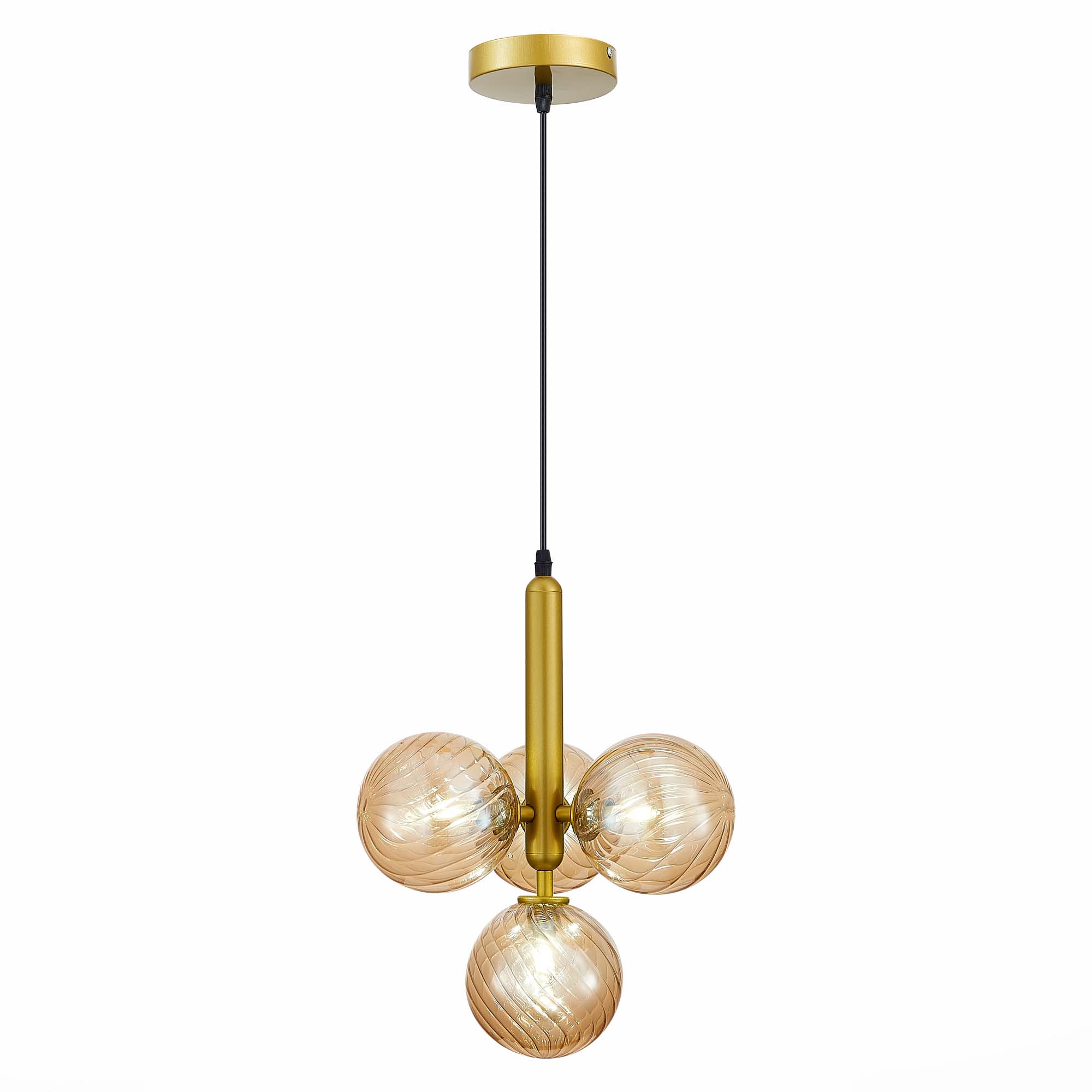 SLE220323-04 Светильник подвесной Золото/Янтарный G9 4*5W 4000K SALERNO