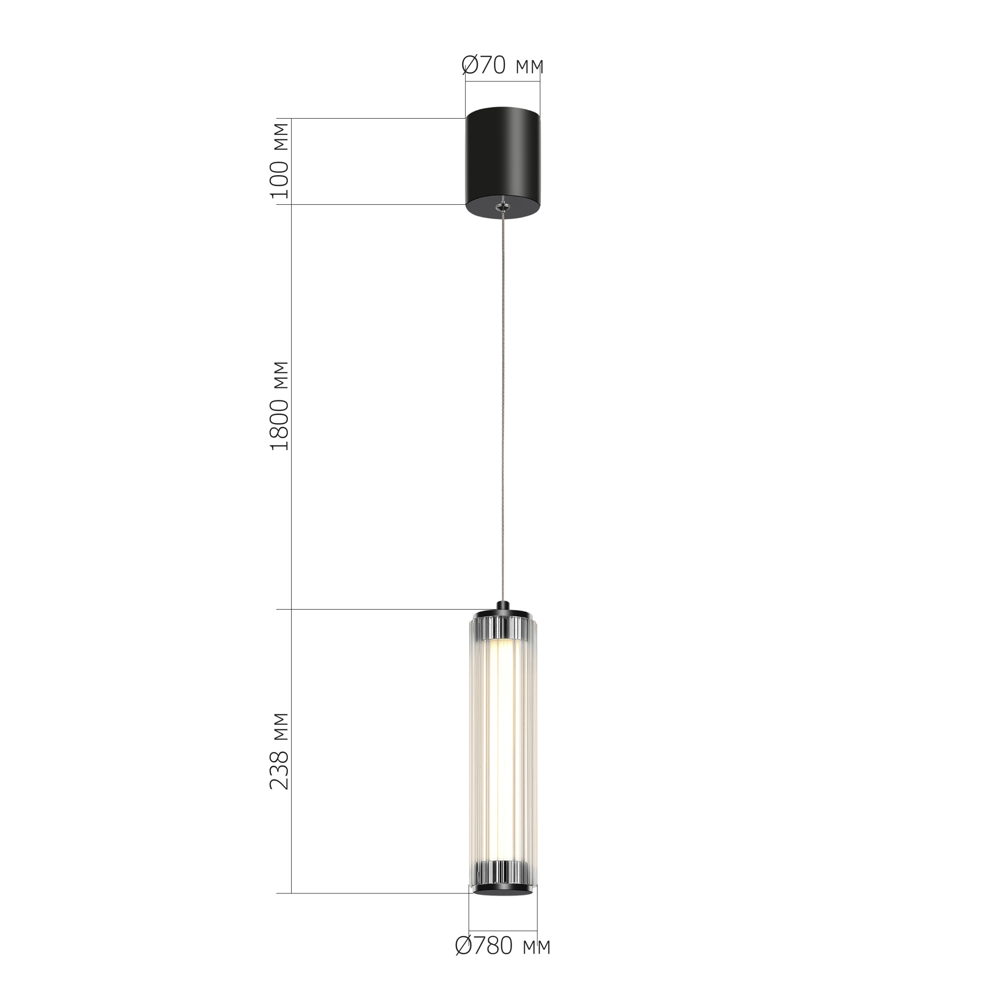 SL6224.403.01 Светильник подвесной ST-Luce Черный/Прозрачный LED 1*8W 4000K BAMBOO