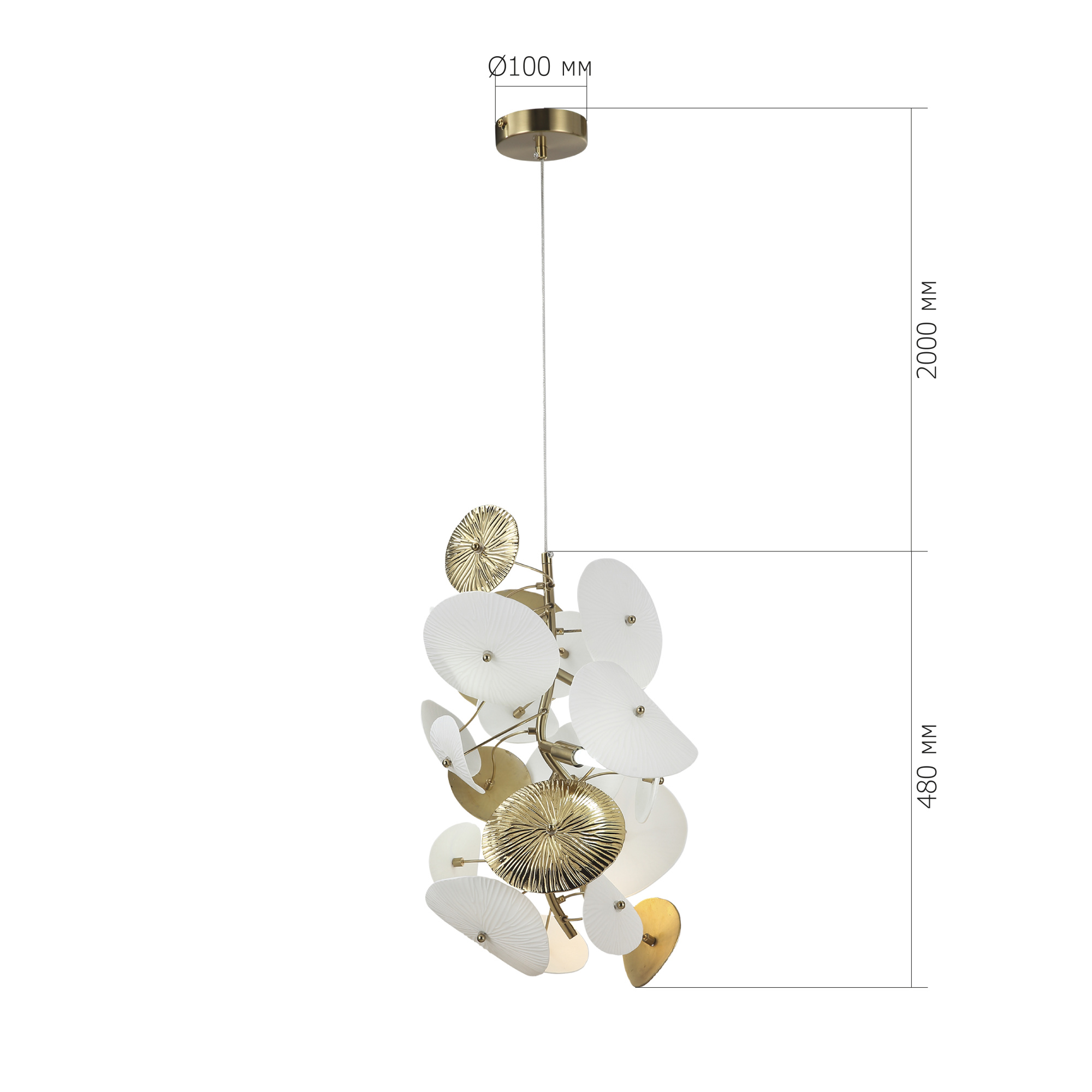 SL1518.303.05 Светильник подвесной ST-Luce Латунь/Белый G9 5*5W 4000K DAHLIA