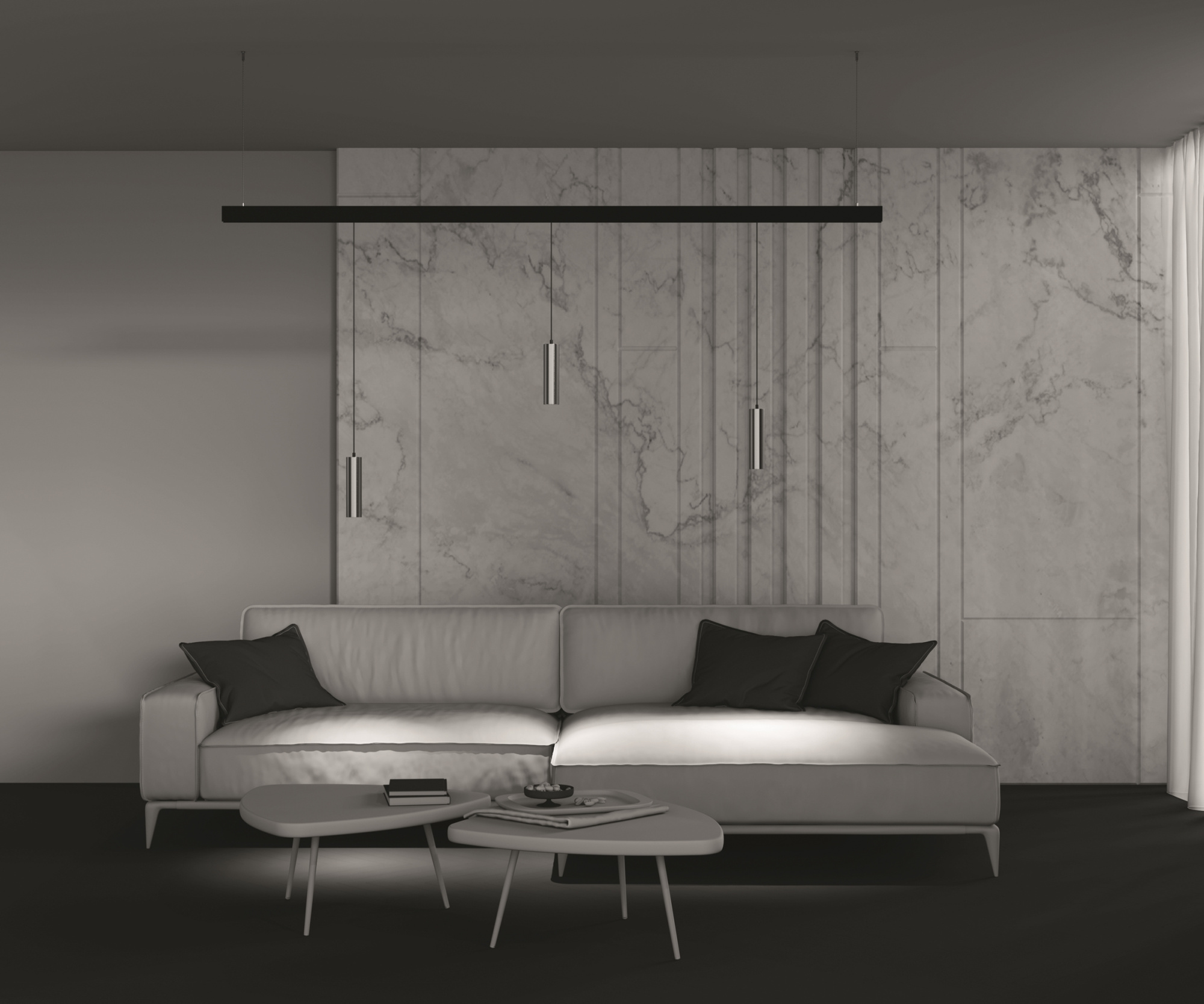 Трековый подвесной светильник Technical TR041-2-12W3K-BBS