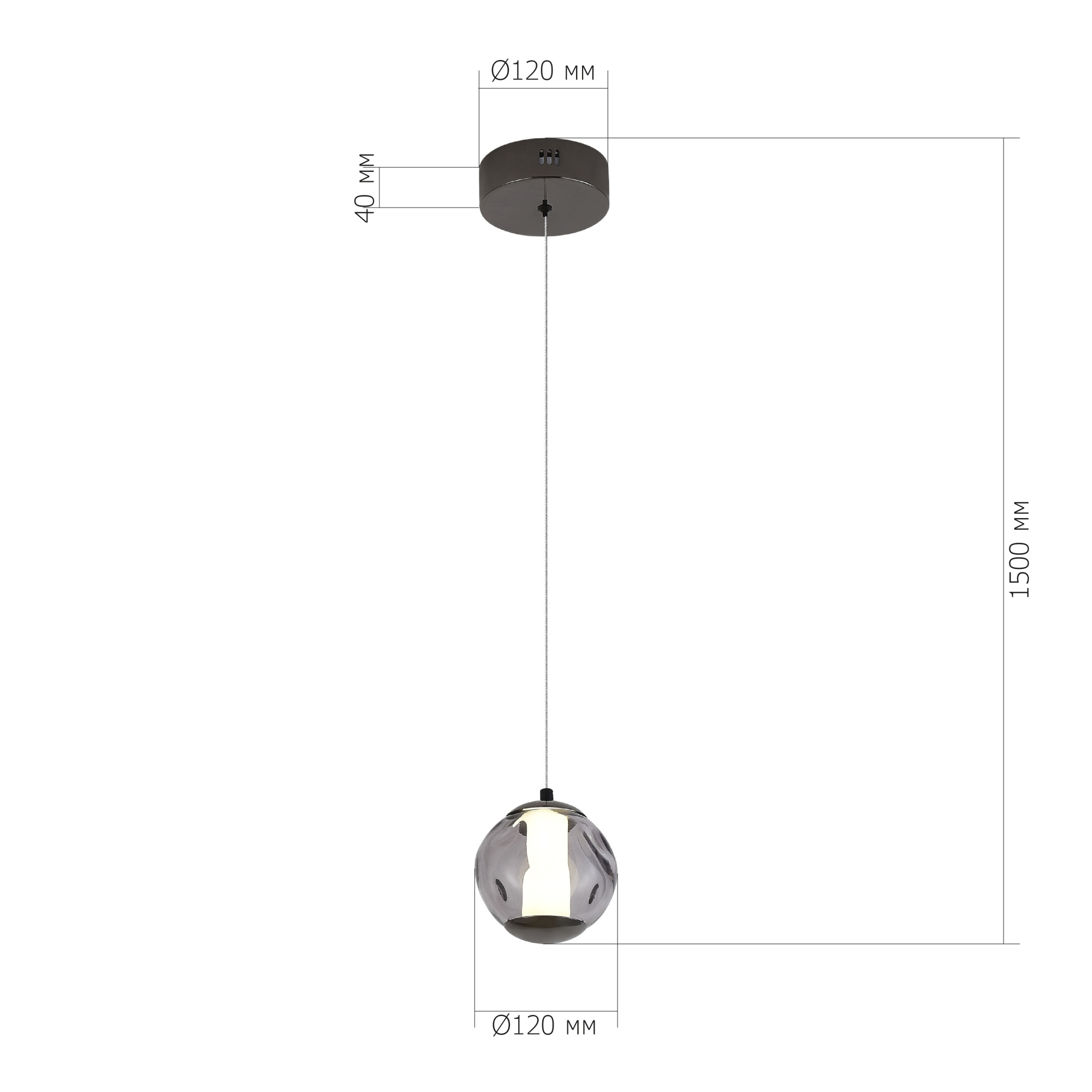 SL6520.403.01 Светильник подвесной ST-Luce черный жемчуг/прозрачно-дымчатый LED 1*5W 4000K HELMI
